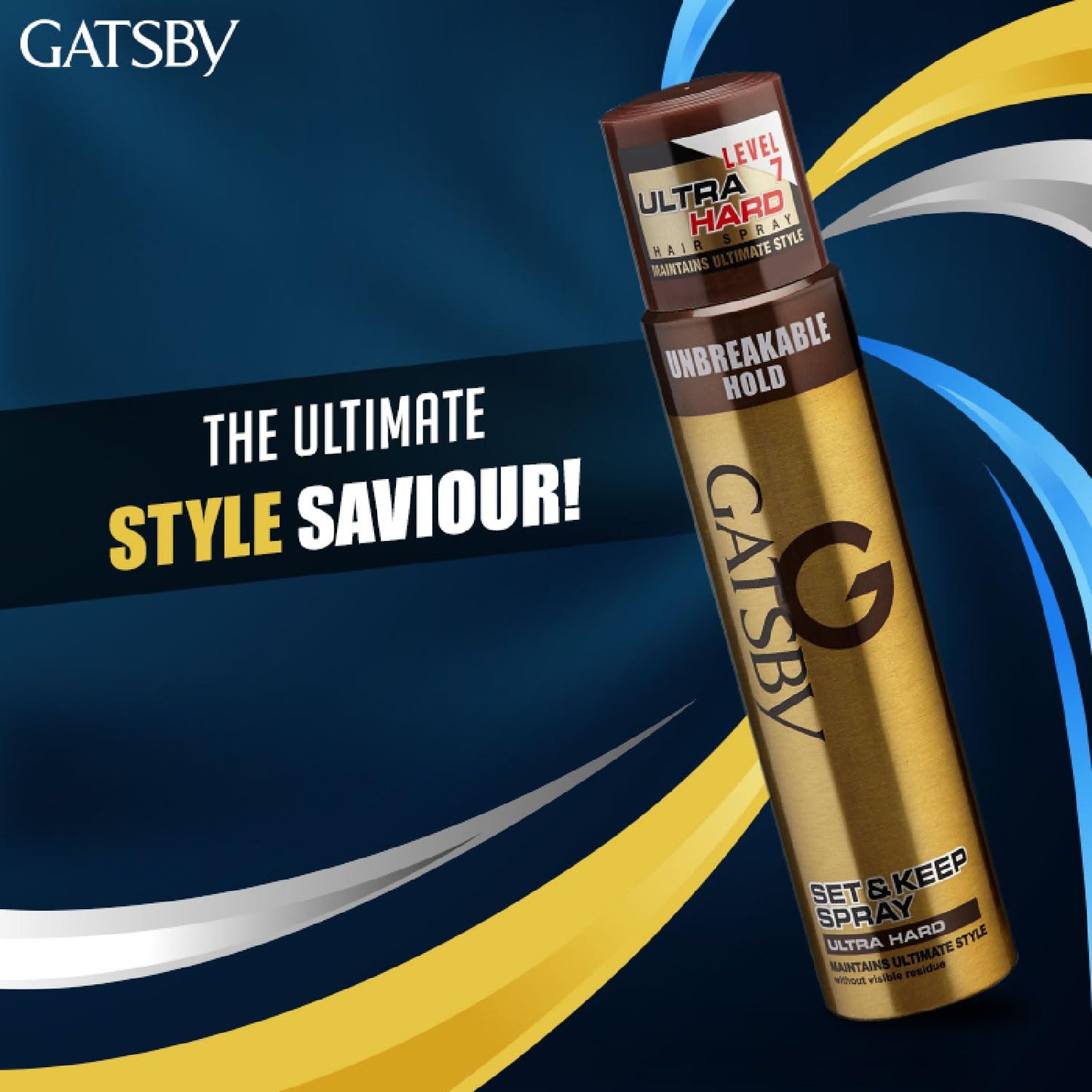 Gatsby Japan Set & Keep Hair Spray - Ultra Hard 250ml | Quick Drying, Long Lasting Hold, No Flaking, Natural Shine, & Easy Wash Off | Contains UV Ray Protector | Hair Spray For Salon Like Finish
