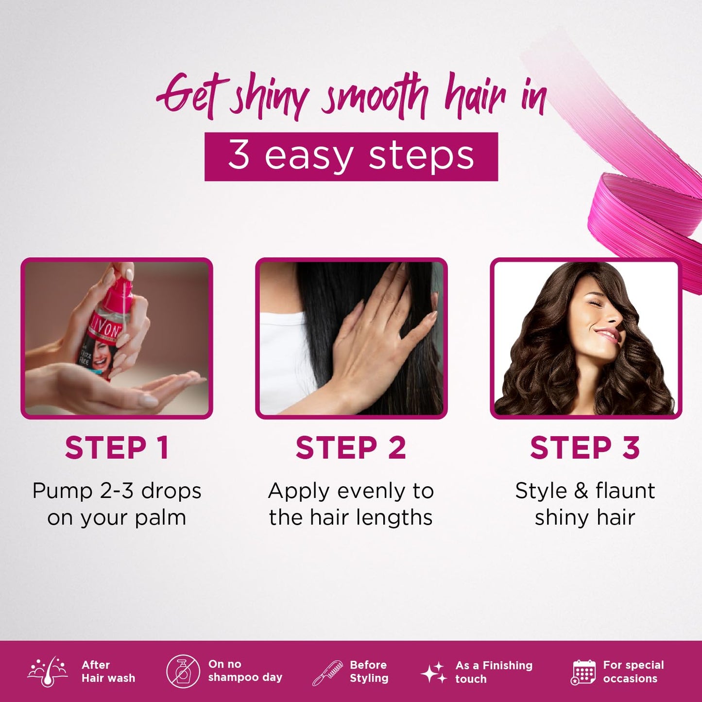 Livon Hair Serum, For Dry & Frizzy Hair | Provides shine , smoothness & damage protection| Leave in serum for women & Men| With Vitamin E & Argan Oil | 100ml