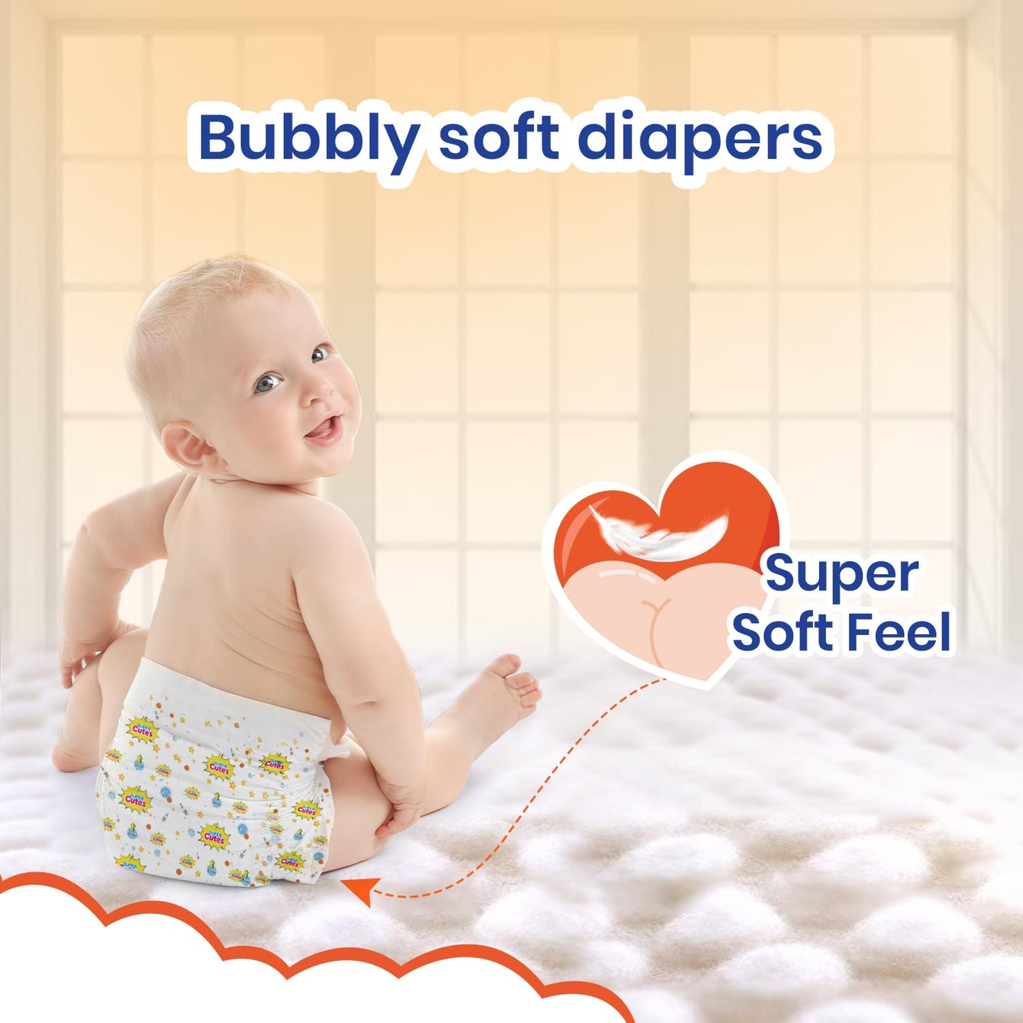 Super Cutes Premium Baby Diapers L Size 30 Count 9-14Kg,Medium34 counts,Small 40counts, XL 24 Counts , Super Soft and Rash Free Diaper Pants with 12 hrs Overnight Leakage Protection