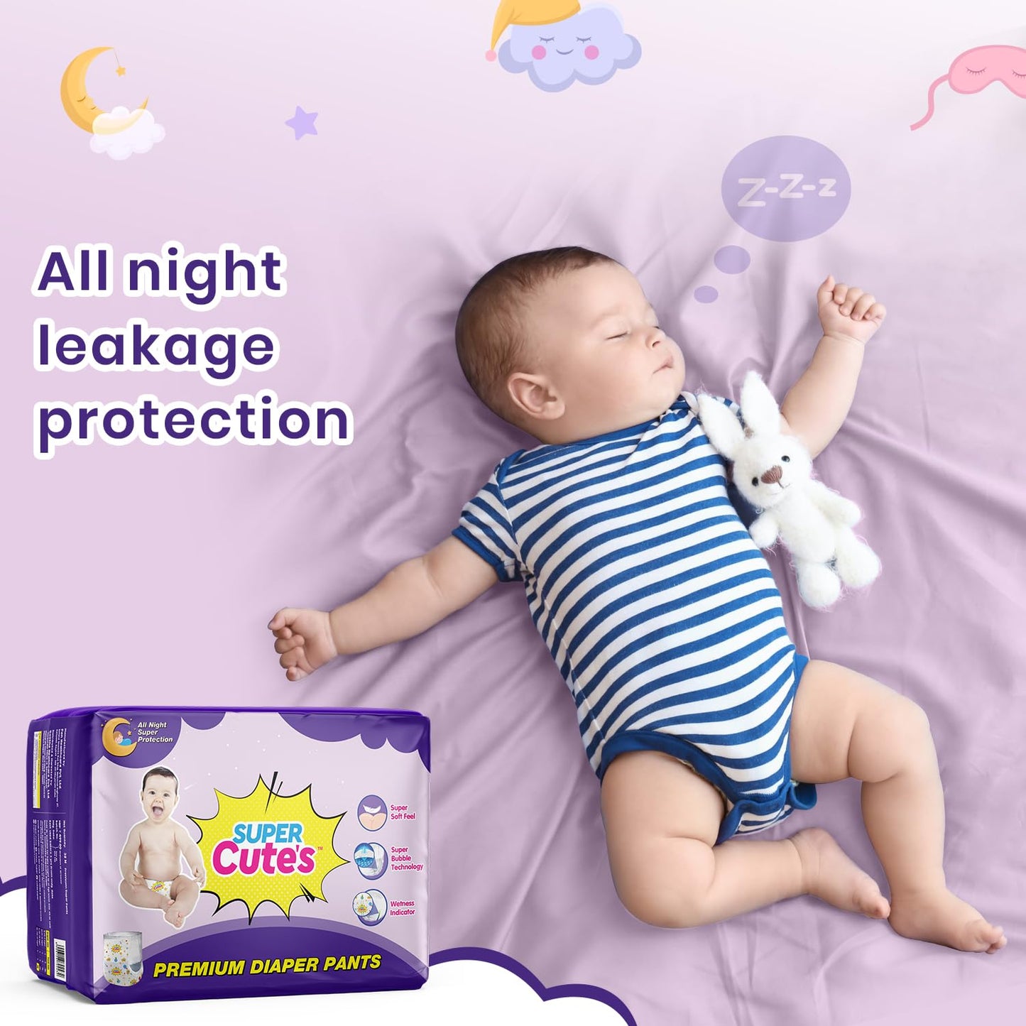 Super Cutes Premium Baby Diapers L Size 30 Count 9-14Kg,Medium34 counts,Small 40counts, XL 24 Counts , Super Soft and Rash Free Diaper Pants with 12 hrs Overnight Leakage Protection