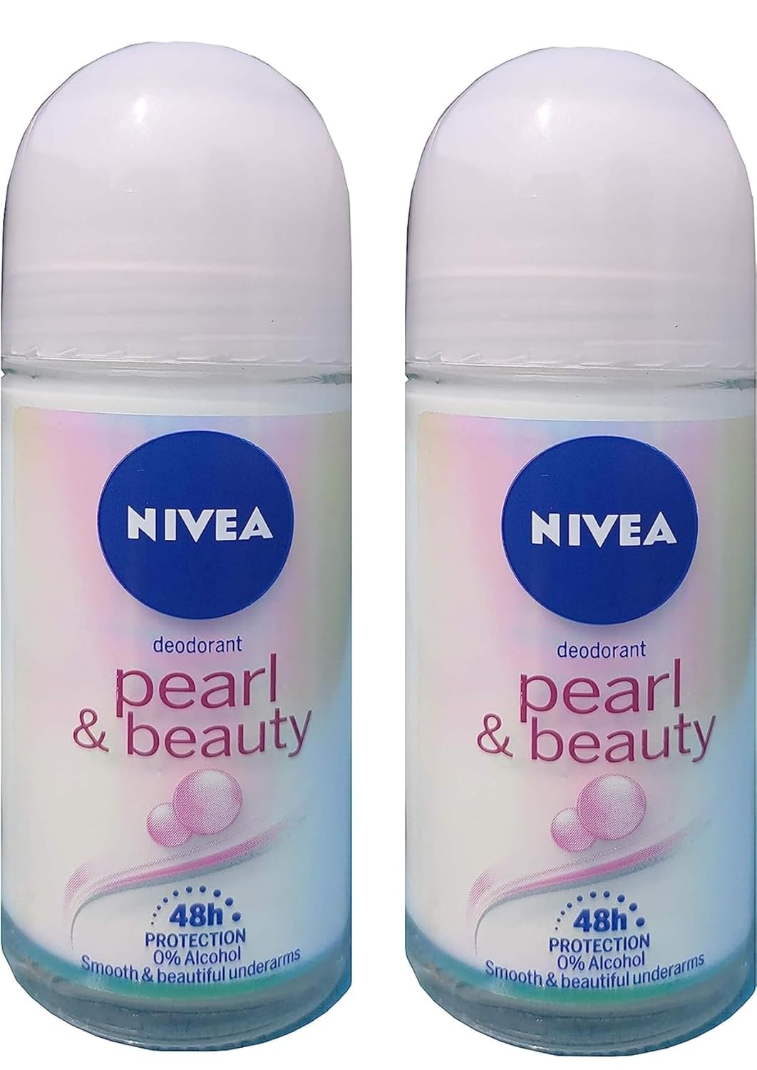 NIVEA Pearl and Beauty 50ml Deo Roll On | With Pearl Extracts & Avocado Oil| 72 H Smooth & Beautiful Underarms | 0% Alcohol | For Women