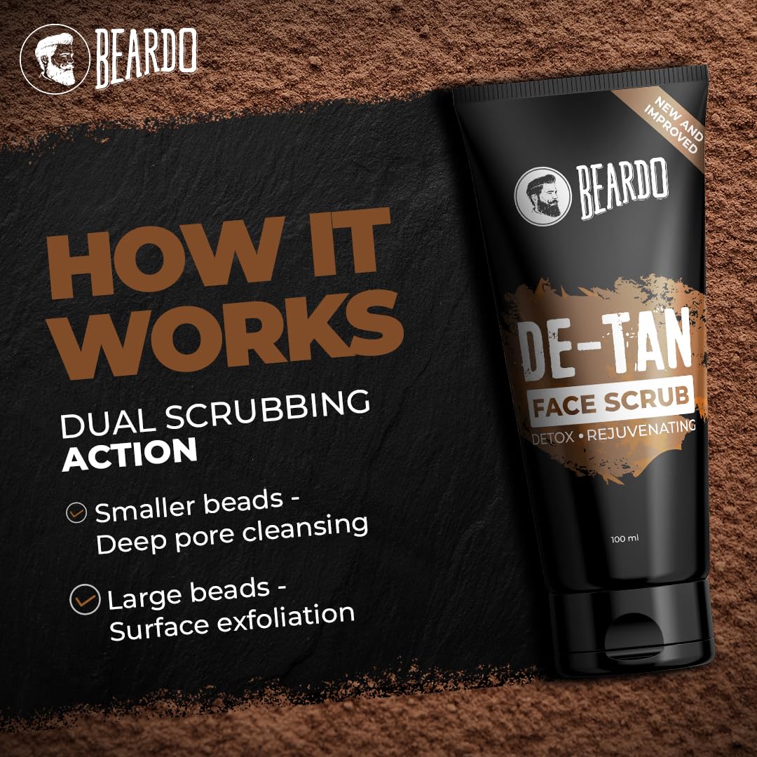 Beardo Detan Combo For Men (Set of 2) | Detan Body Wash & Detan Face Wash with Powerful Coffee Extract for Tan Removal | Hydrates & Exfoliates Men's Skin for Oil Control