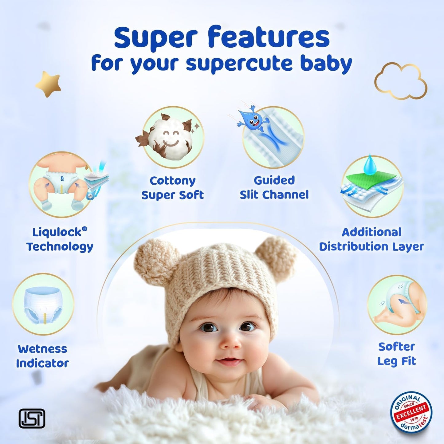 Bumtum Baby Diaper Pants, Large Size, 56 Count, Double Layer Leakage Protection Infused With Aloe Vera, Cottony Soft High Absorb Technology (Pack of 1)