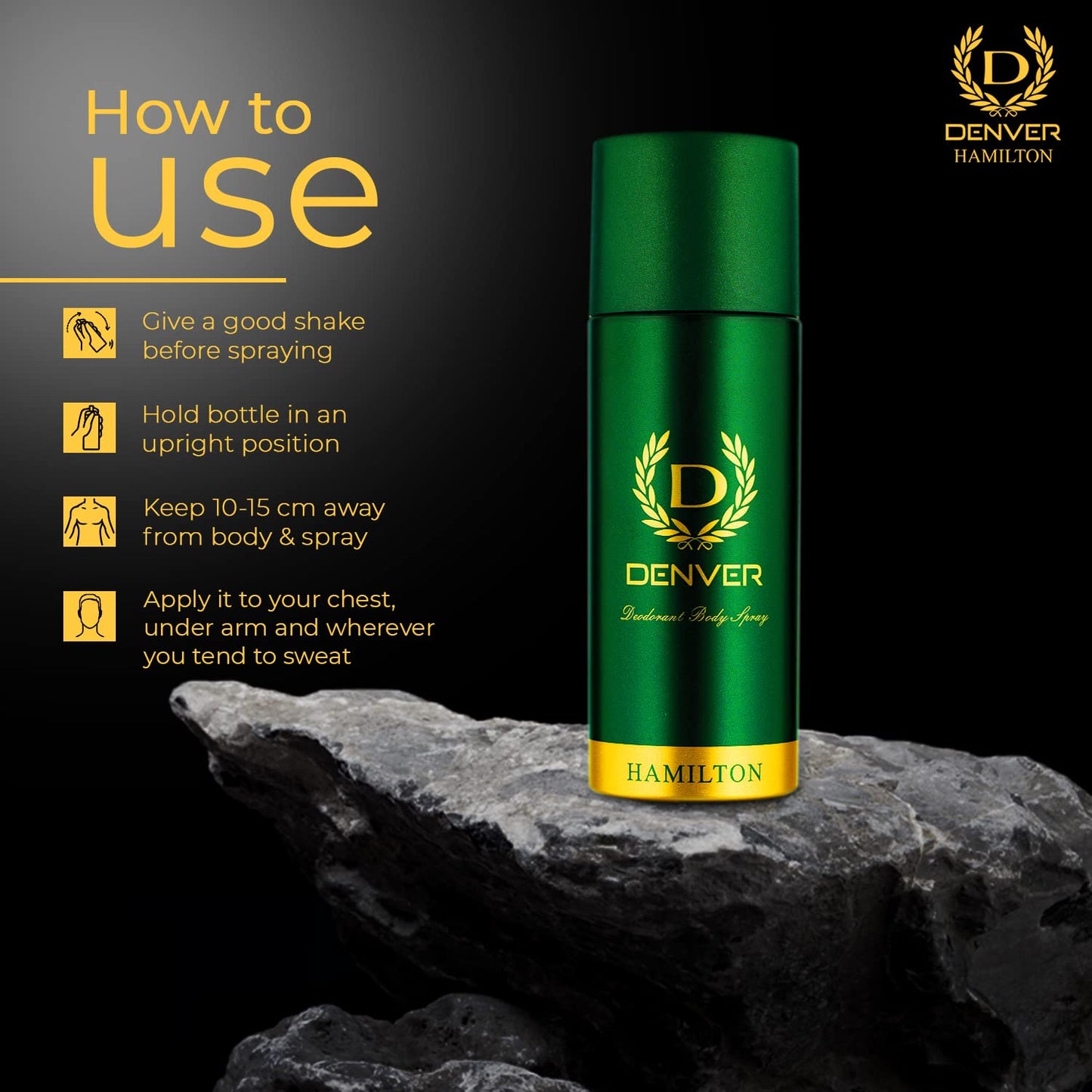 DENVER Hamilton Deodorant Body Spray - (165ML) | Long Lasting Deo for Men