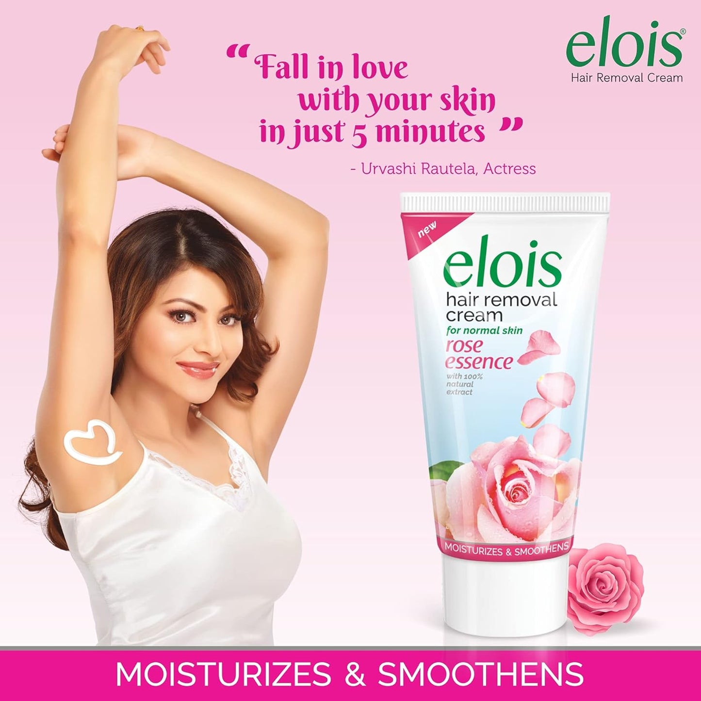 Elois Hair Removal Cream For Women Bikini Area - With Natural Extracts Painless For Normal Skin - Suitable for Legs Underarms Bikini Line Arms - (Rose Extract, 100 Gram)