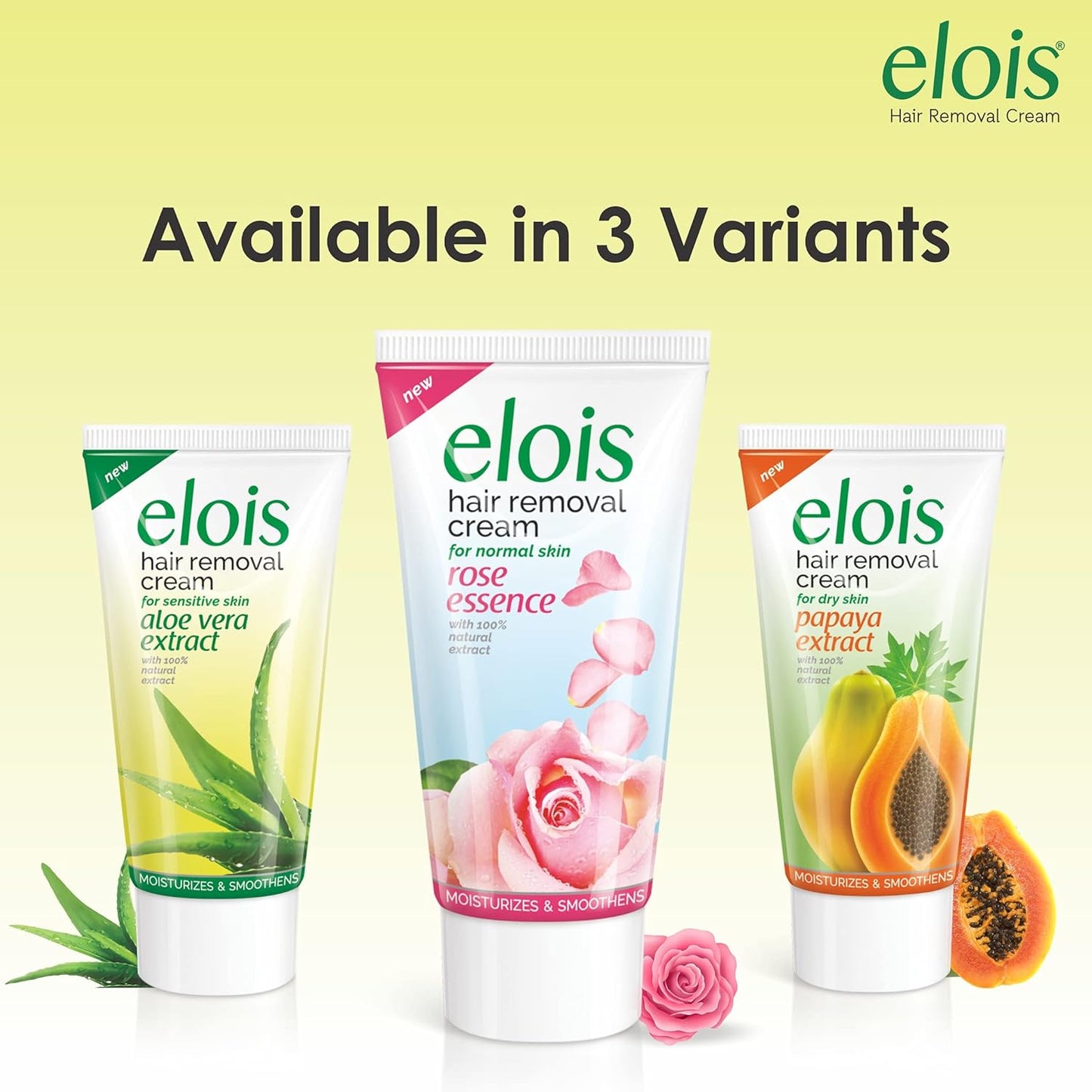 Elois Hair Removal Cream For Women Bikini Area - With Natural Extracts Painless For Normal Skin - Suitable for Legs Underarms Bikini Line Arms - (Rose Extract, 100 Gram)