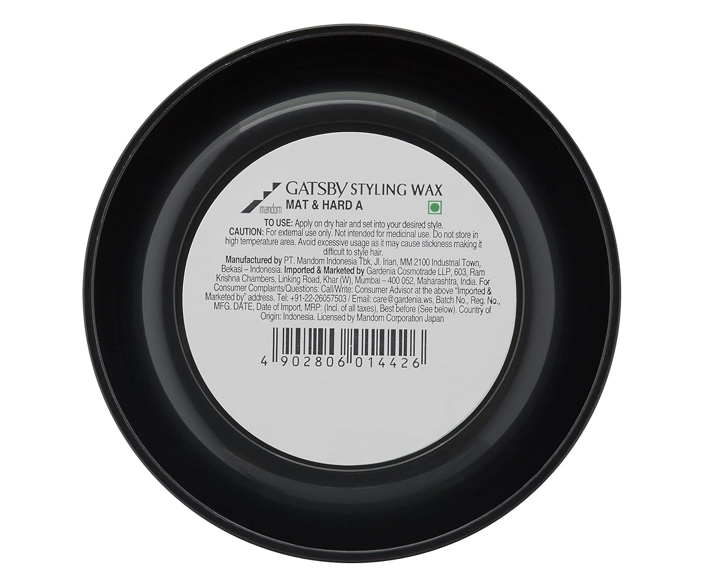 Gatsby Hair Styling Wax - Mat & Hard, For Side Blow Style, Mat Finish, Strong Hold, High Volume, Non Sticky, Easy Wash Off, Anytime Re-Stylable Hair Wax, 75gm