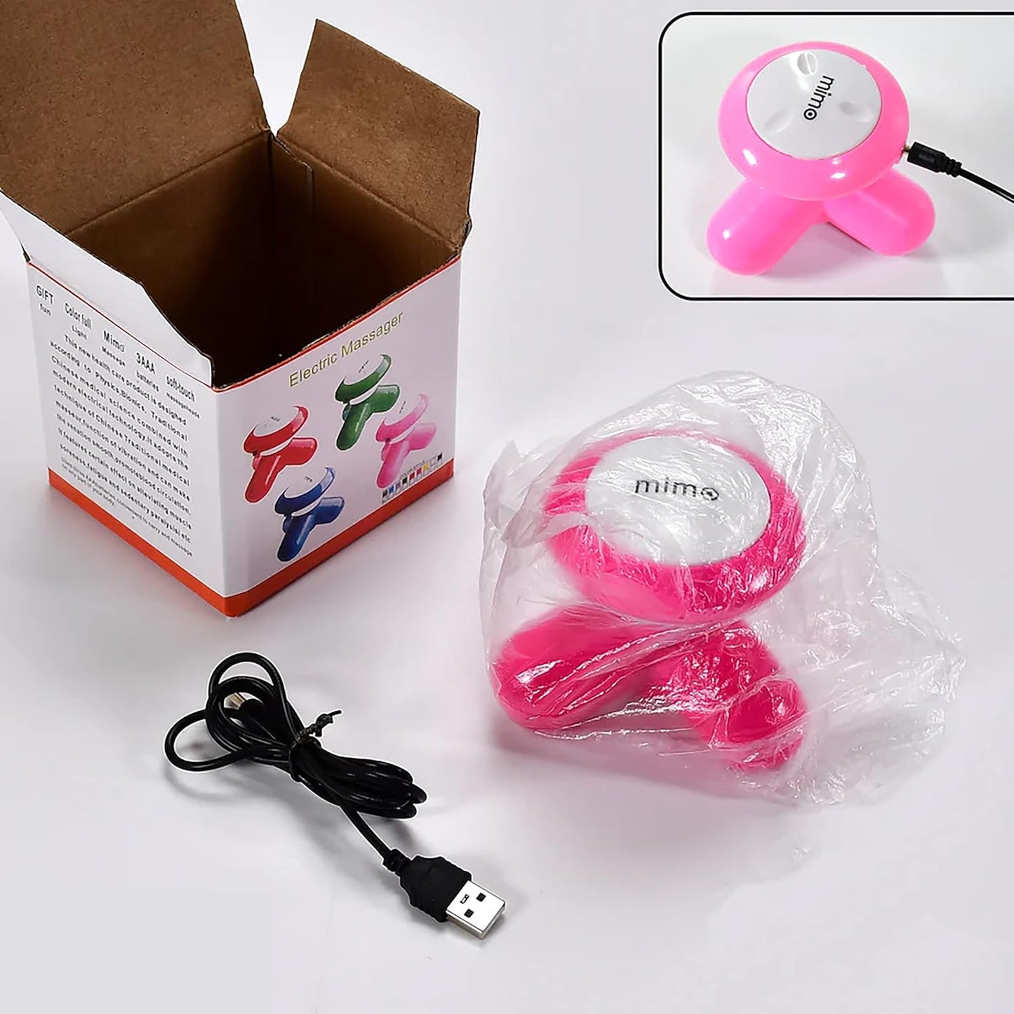 MeeTo Mini Vibration Battery Powered Massager for Full Body with Comfort Grip, Mini Portable Vibrating Body Massager, Random Color, Pack Of 1