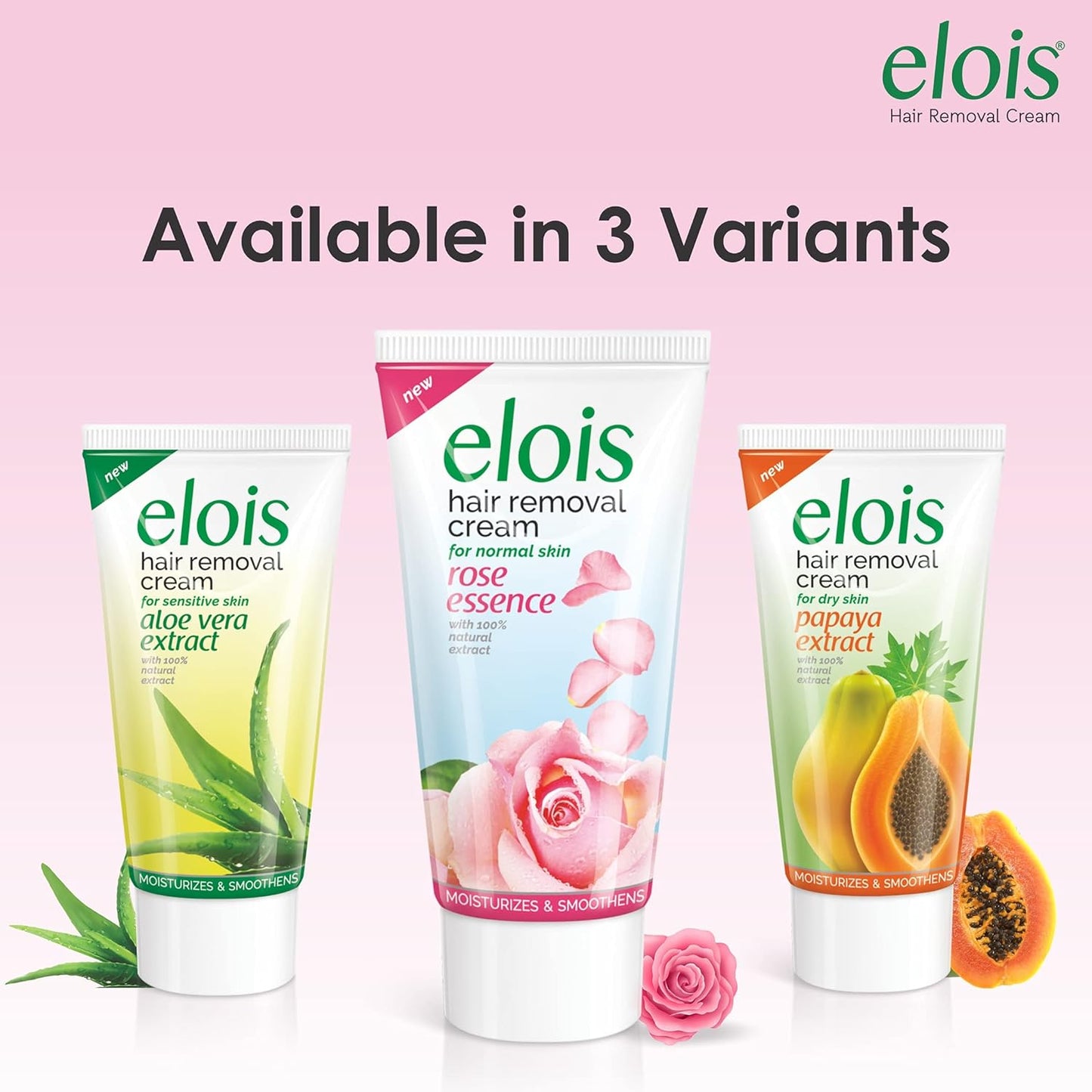 Elois Hair Removal Cream For Women Bikini Area - With Natural Extracts Painless For Normal Skin - Suitable for Legs Underarms Bikini Line Arms - (Rose Extract, 100 Gram)