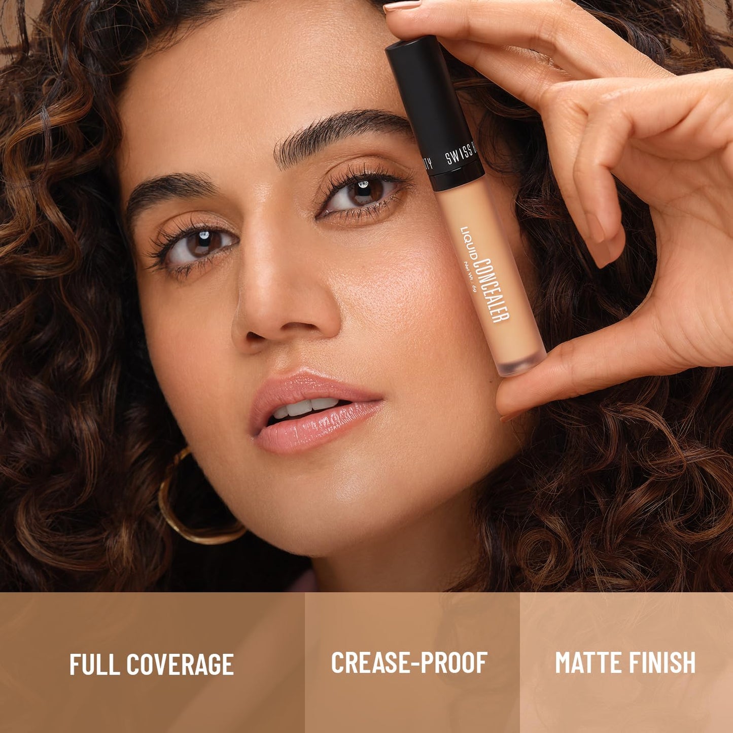 Swiss Beauty Liquid Light Weight Concealer With Full Coverage |Easily Blendable Concealer For Face Makeup With Matte Finish | Shade- Light - Moyen, 6g