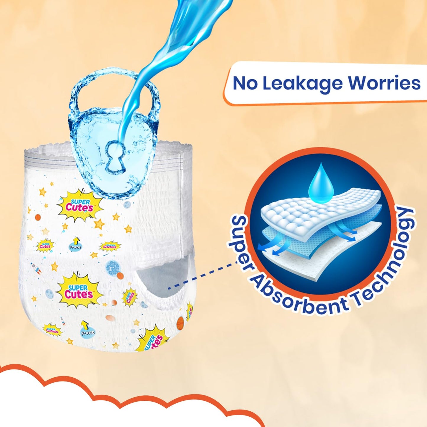 Super Cutes Premium Baby Diapers L Size 30 Count 9-14Kg,Medium34 counts,Small 40counts, XL 24 Counts , Super Soft and Rash Free Diaper Pants with 12 hrs Overnight Leakage Protection