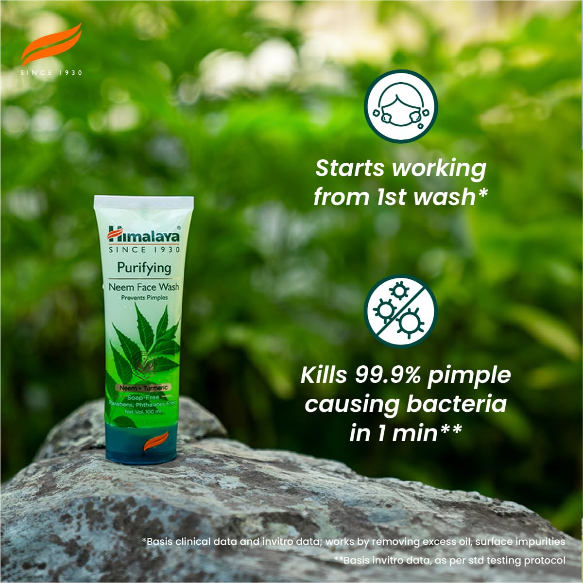 Purifying Neem Face Wash, 200 ml Tube Pack | Soap Free | Paraben, Phthalates free | Best for Acne Prone Skin | Eliminates Pimples