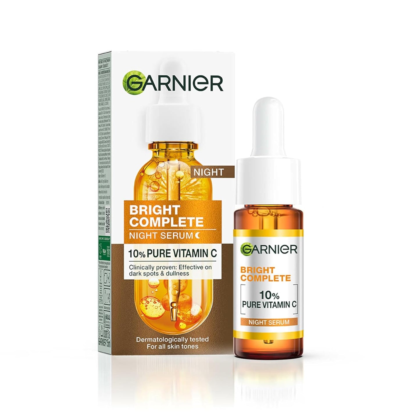 Garnier Vitamin C + Booster Face Serum For Skin Brightening and Anti-Dark Spots with 30X Vitamin C, 2% Niacinamide and BHA | Brighter Skin in Just 3 days | Suitable for Oily , Dry, Combination , Sensitive Skin | For Men and Women | 50ml