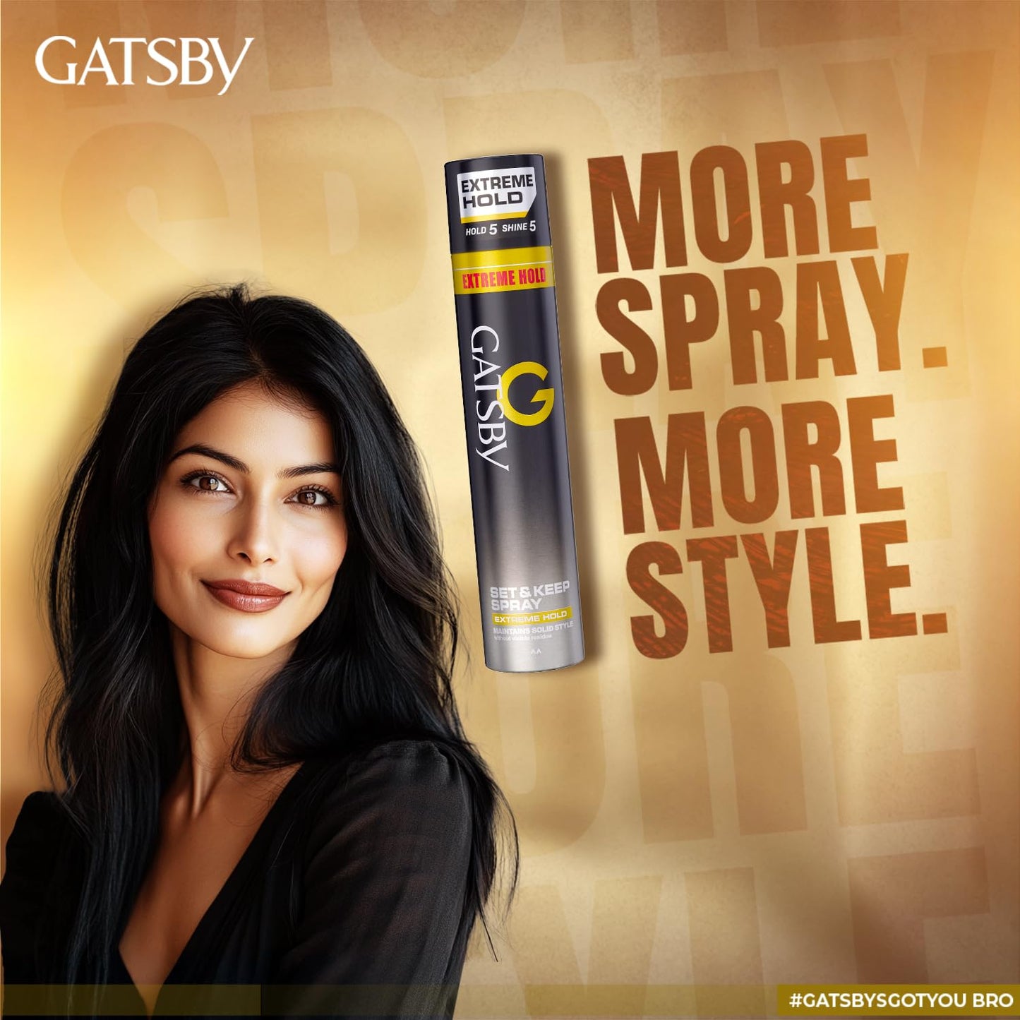 Gatsby Set & Keep Hair Spray - Extreme Hold | Quick Drying, Long Lasting Hold, No Flaking & Natural Shine | Non Sticky & Easy Wash Off | Styling Hair Spray | 250ml