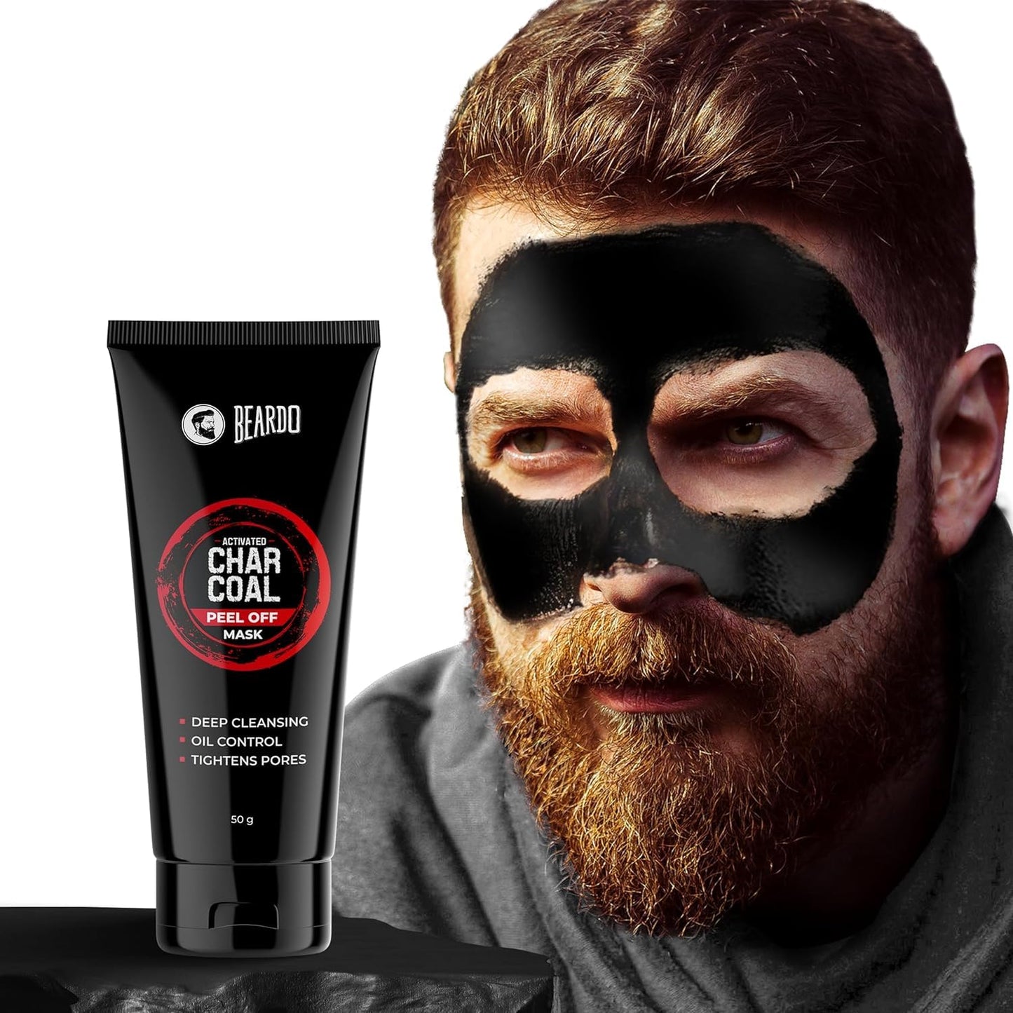 Beardo DeTan Peel off Face Mask for Men, 100g | Coffee Extract to Remove Tan & Deep Cleansing, Defeat Blackheads & Whiteheads, Face Mask for Glowing Skin