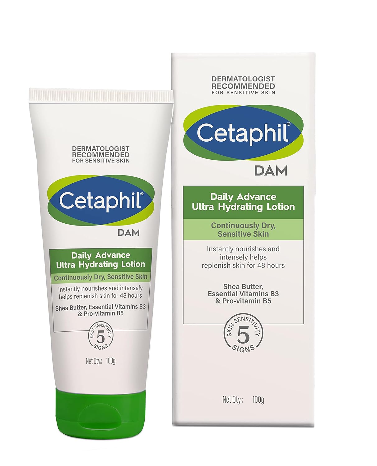 Cetaphil DAM Daily Advance Ultra Hydrating Lotion for Dry, Sensitive Skin| 30 g| Moisturizer with Shea Butter| Non-Greasy, Fragrance-Free| Paraben, Sulphate Free