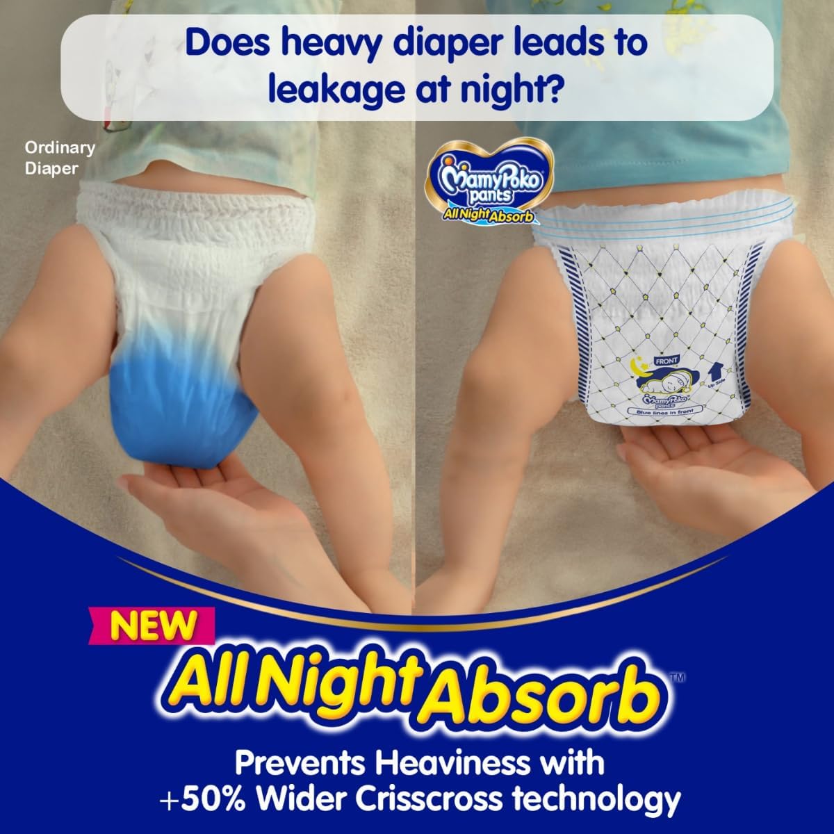 MamyPoko Pants All Night Absorb Baby Diapers, X-Large (XL), 22 Count 12-17 kg