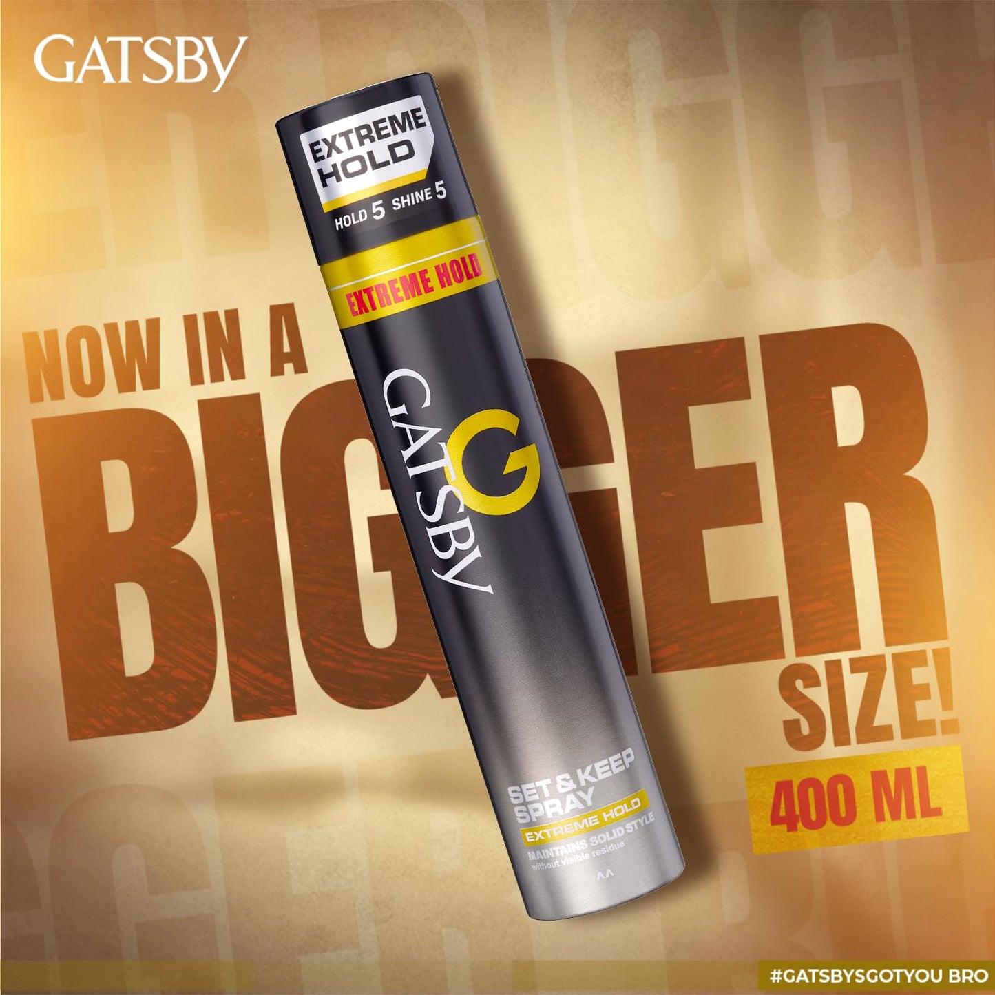 Gatsby Set & Keep Hair Spray - Extreme Hold | Quick Drying, Long Lasting Hold, No Flaking & Natural Shine | Non Sticky & Easy Wash Off | Styling Hair Spray | 250ml