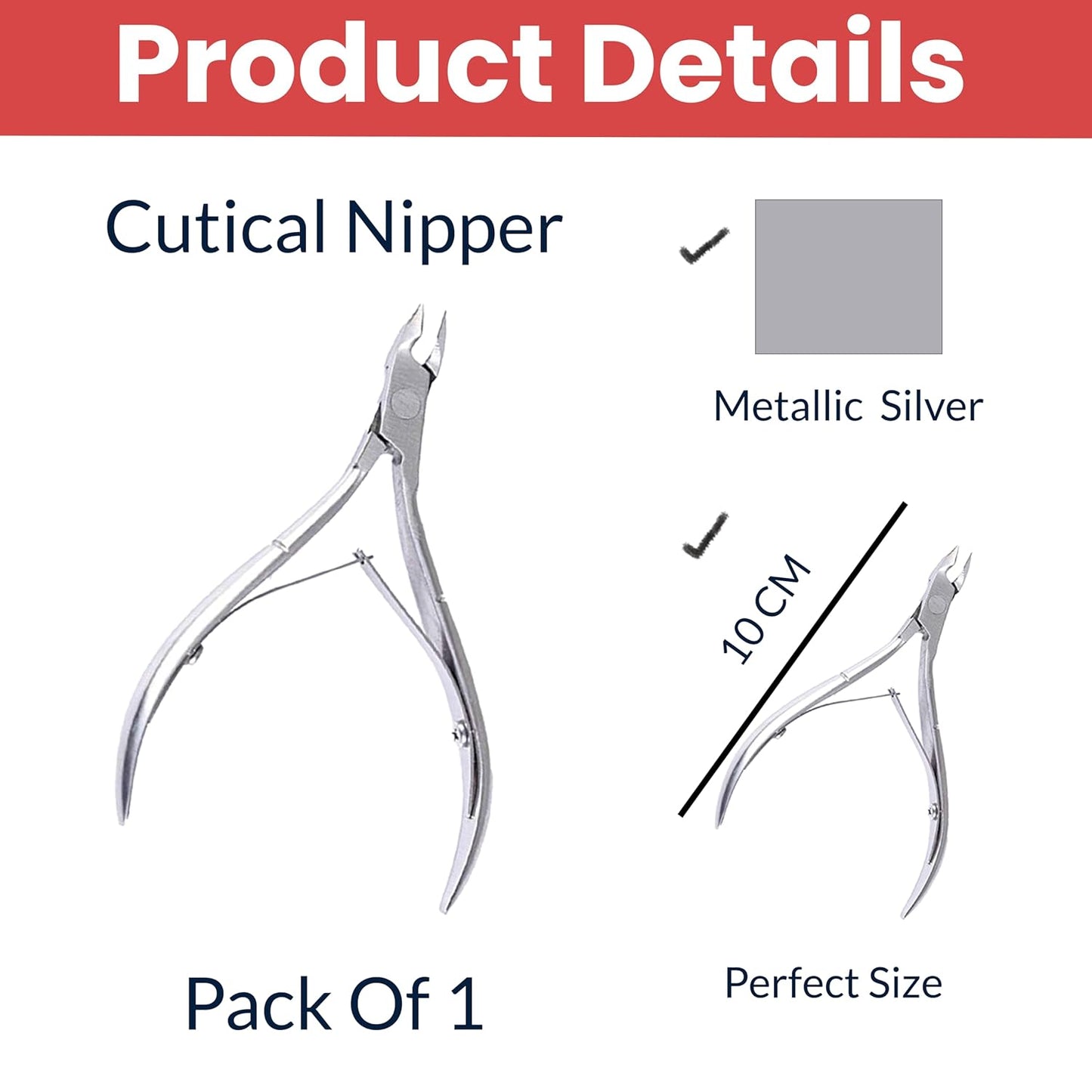 (1pc) Nail Cuticle Cutter and Pusher - Dead Skin Remover fork, Nail Cleaner for Women & Men - Cuticle Nipper for Pedicure & Manicure - Cuticle Nails Trimmer