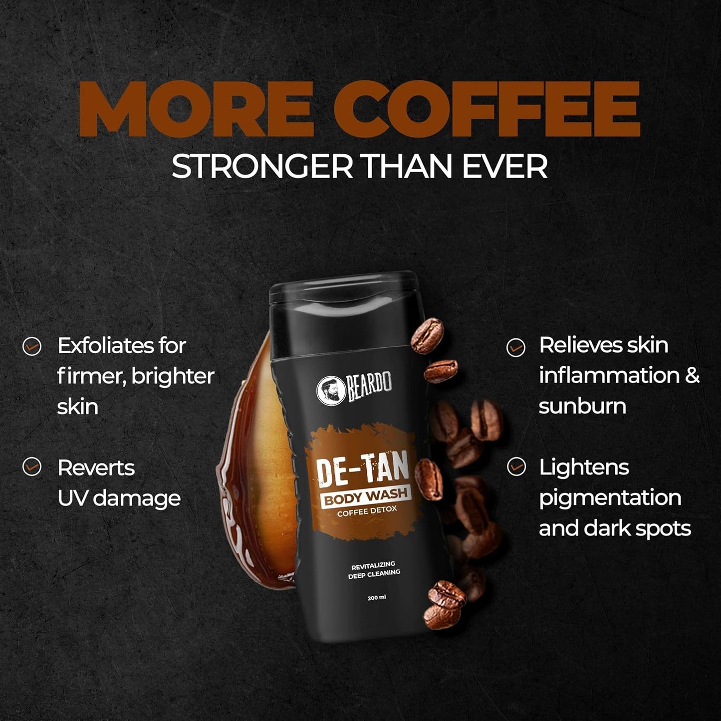 Beardo Detan Combo For Men (Set of 2) | Detan Body Wash & Detan Face Wash with Powerful Coffee Extract for Tan Removal | Hydrates & Exfoliates Men's Skin for Oil Control