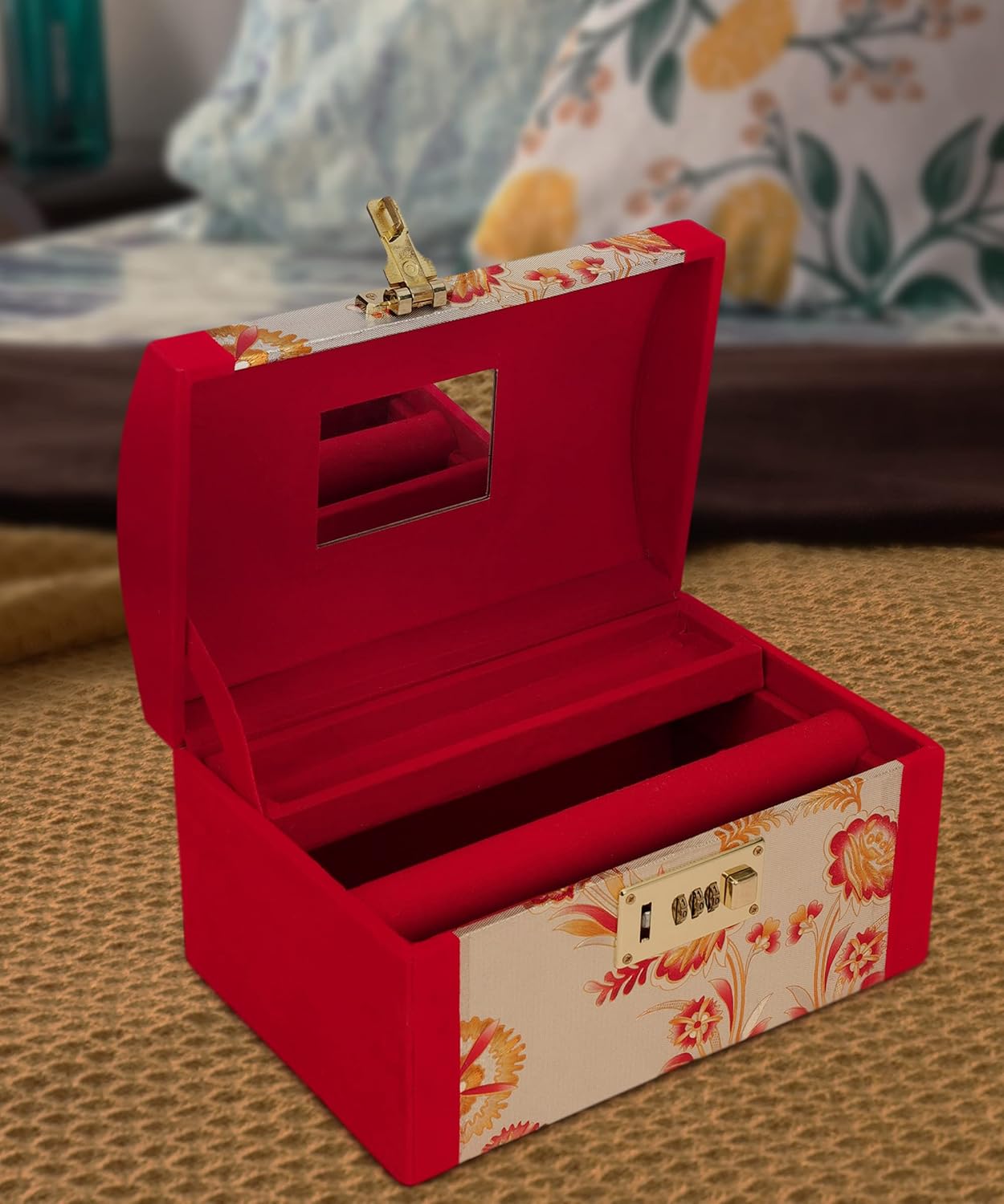 Vararo Palki Box/Cosmetic/Bangle Kit in heavy Hard Coated Material With Lock Make Up Vanity Box Jewellery Box, Vanity Box Vanity Box (Multicolor)