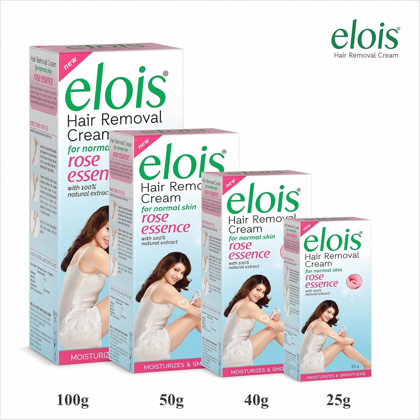 Elois Hair Removal Cream For Women Bikini Area - With Natural Extracts Painless For Normal Skin - Suitable for Legs Underarms Bikini Line Arms - (Rose Extract, 100 Gram)