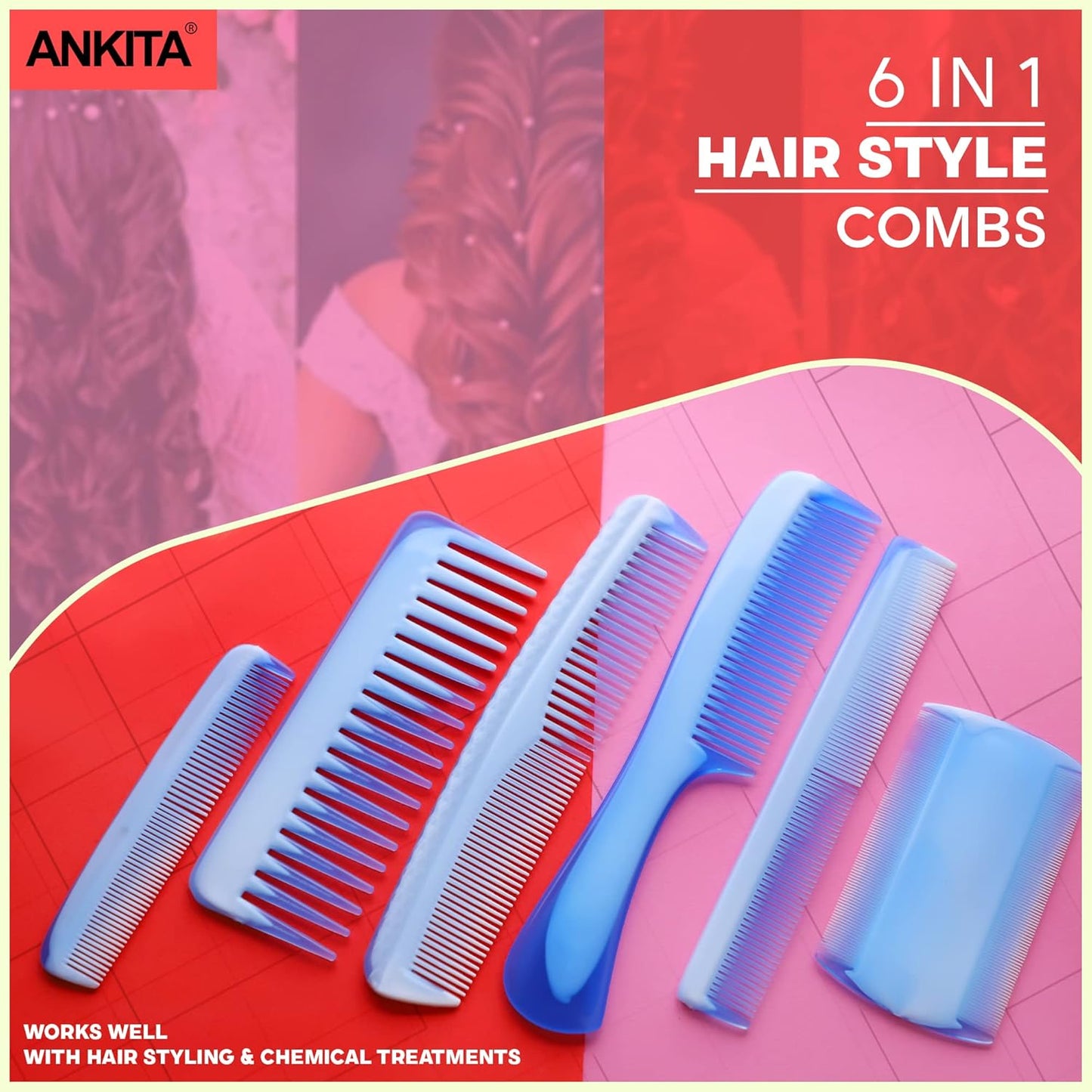Combo of 6 Pcs Multipurpose Combs (6pc Comb set)