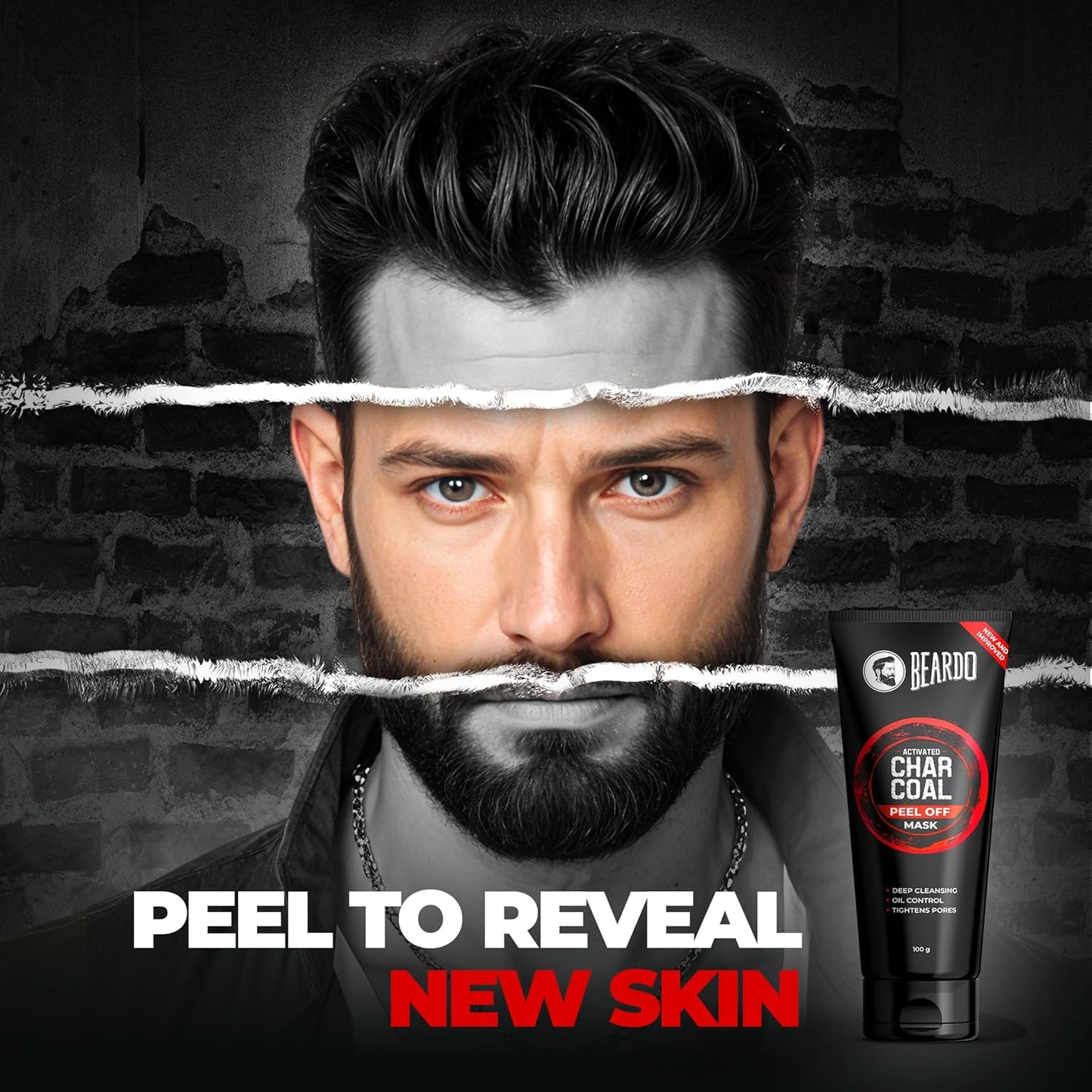 Beardo DeTan Peel off Face Mask for Men, 100g | Coffee Extract to Remove Tan & Deep Cleansing, Defeat Blackheads & Whiteheads, Face Mask for Glowing Skin