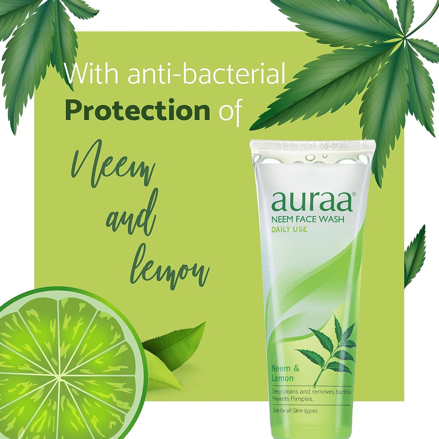 Auraa Neem Face Wash Helps to Fights with Pimples | 125 GM