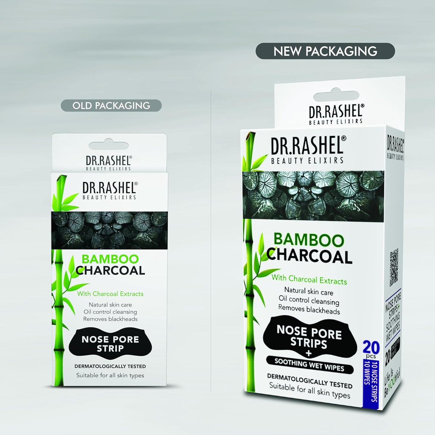 DR.Rashel Nose Pore Strips| Deep Cleansing Nose Strips For Instant And Painless Blackheads Removal 10 PCS (Bamboo Charcoal)