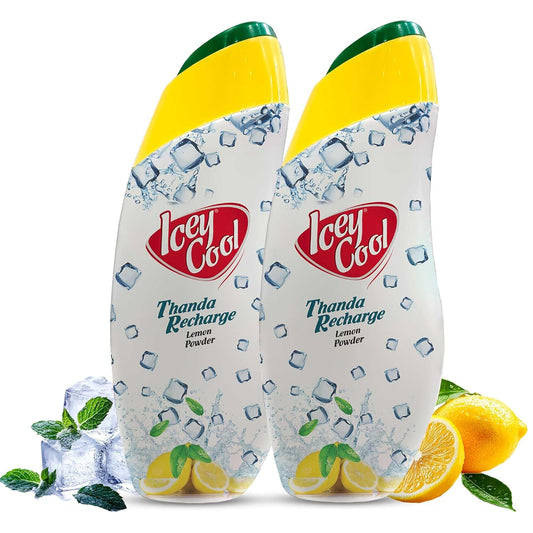 LABOLIA Icey Cool Lemon Herbal Prickly Heat And Ice Cool Body Talcum Powder | Advanced Sweat Absorption, Odor Prevention, And Cooling Relief Plus Lemon For Skin Benefits (300G, 2)