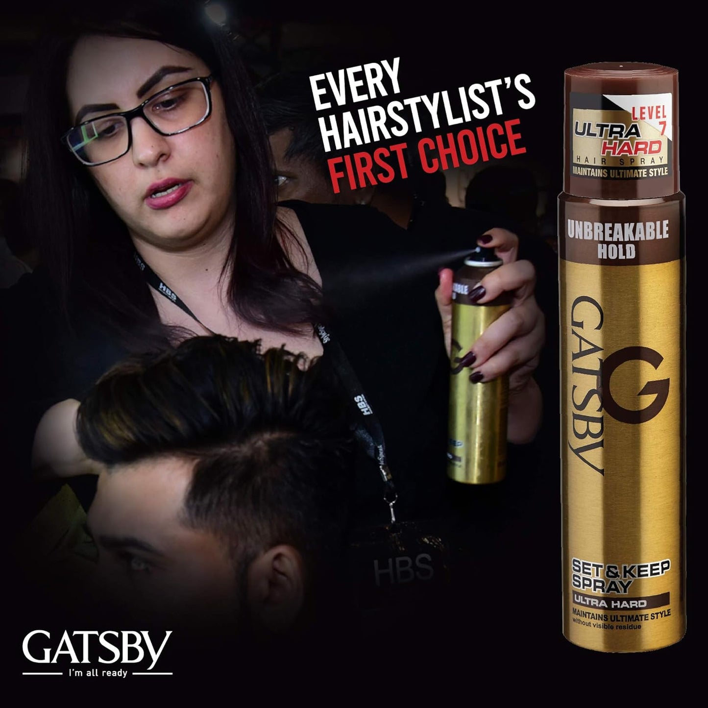 Gatsby Japan Set & Keep Hair Spray - Ultra Hard 250ml | Quick Drying, Long Lasting Hold, No Flaking, Natural Shine, & Easy Wash Off | Contains UV Ray Protector | Hair Spray For Salon Like Finish