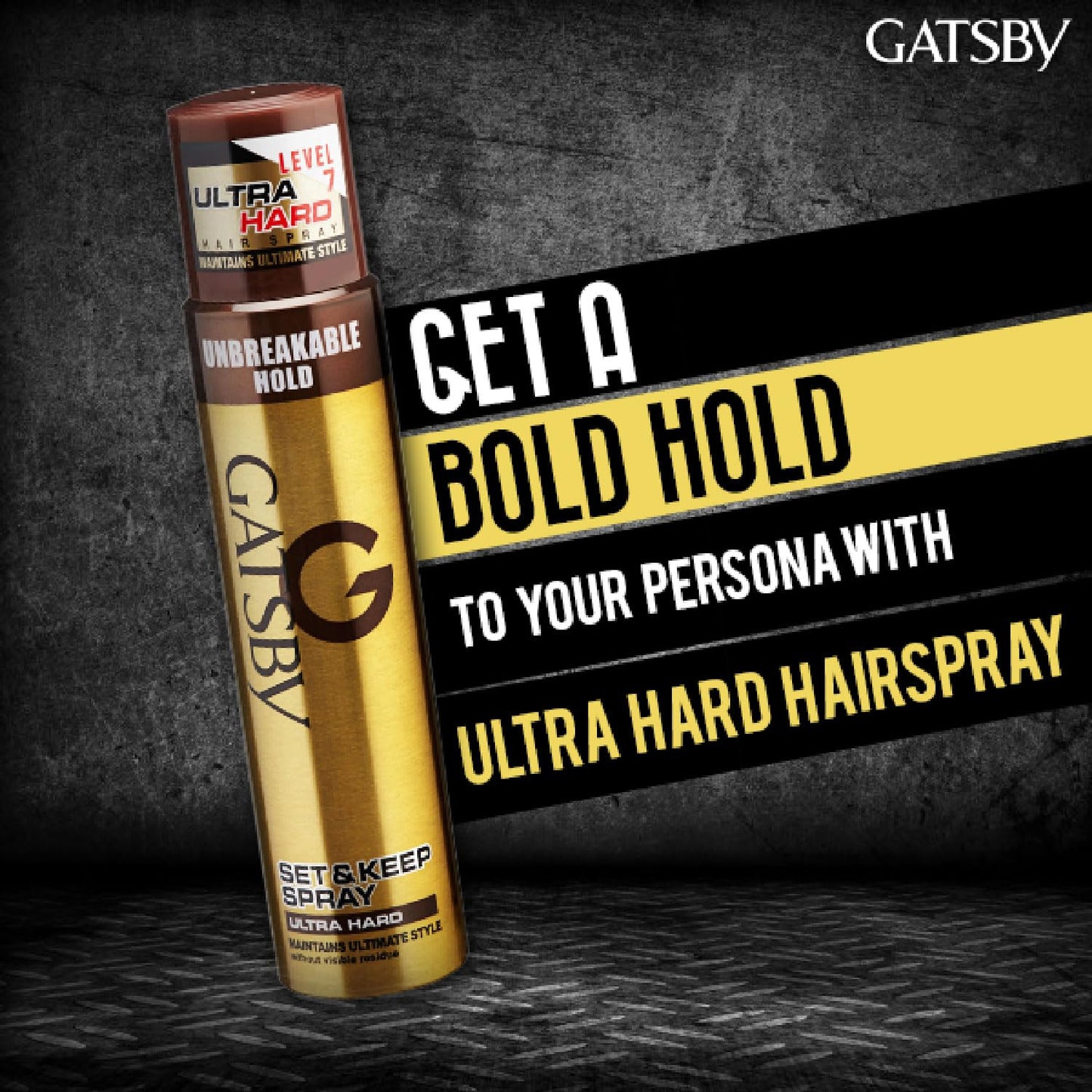 Gatsby Japan Set & Keep Hair Spray - Ultra Hard 250ml | Quick Drying, Long Lasting Hold, No Flaking, Natural Shine, & Easy Wash Off | Contains UV Ray Protector | Hair Spray For Salon Like Finish