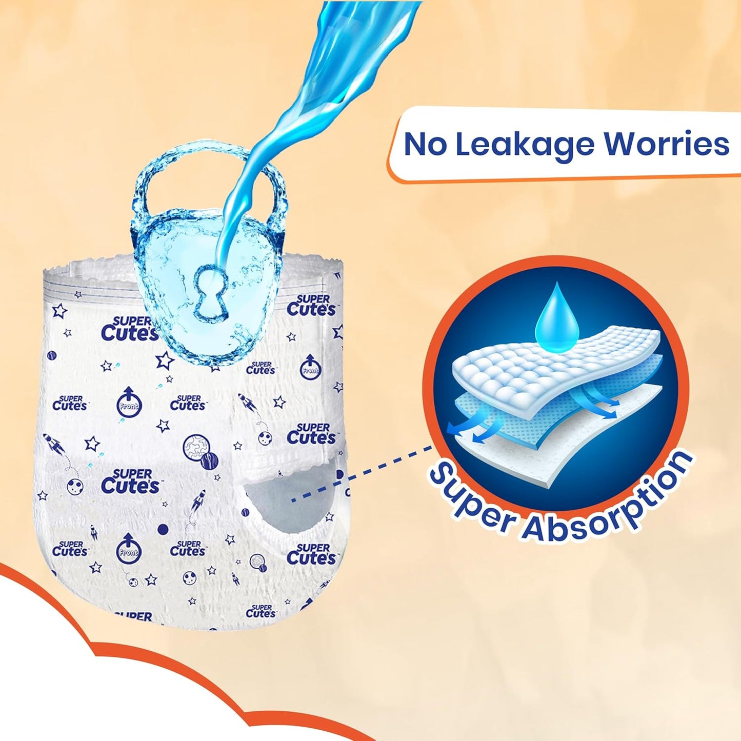 Super Cutes Premium Baby Diapers L Size 30 Count 9-14Kg,Medium34 counts,Small 40counts, XL 24 Counts , Super Soft and Rash Free Diaper Pants with 12 hrs Overnight Leakage Protection