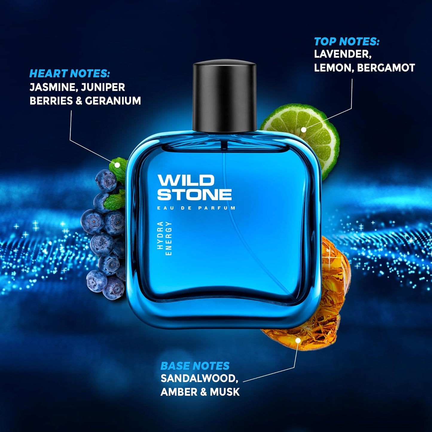 Wild Stone Hydra Energy EDP Premium Perfume for Men, 100 Ml | Long-lasting Eau De Parfum | Refreshing Fragrances for Modern Man | Active Lifestyle | Gift For Men.