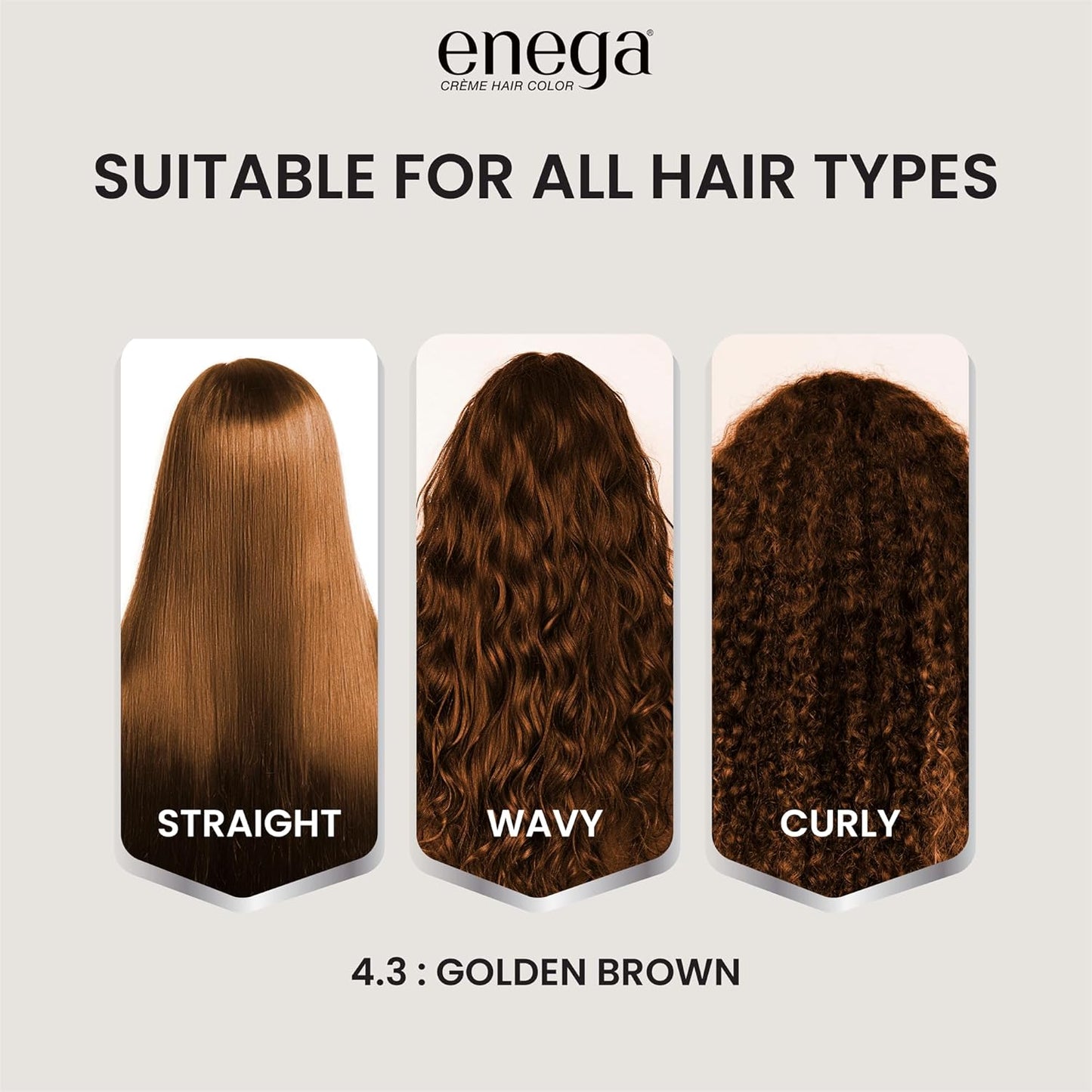 Enega No Ammonia Grey Coverage Long Lasting Creme Hair Color with Argan Oil & Green Tea Extract - Pack of 1(150 ML) (Golden Blonde)