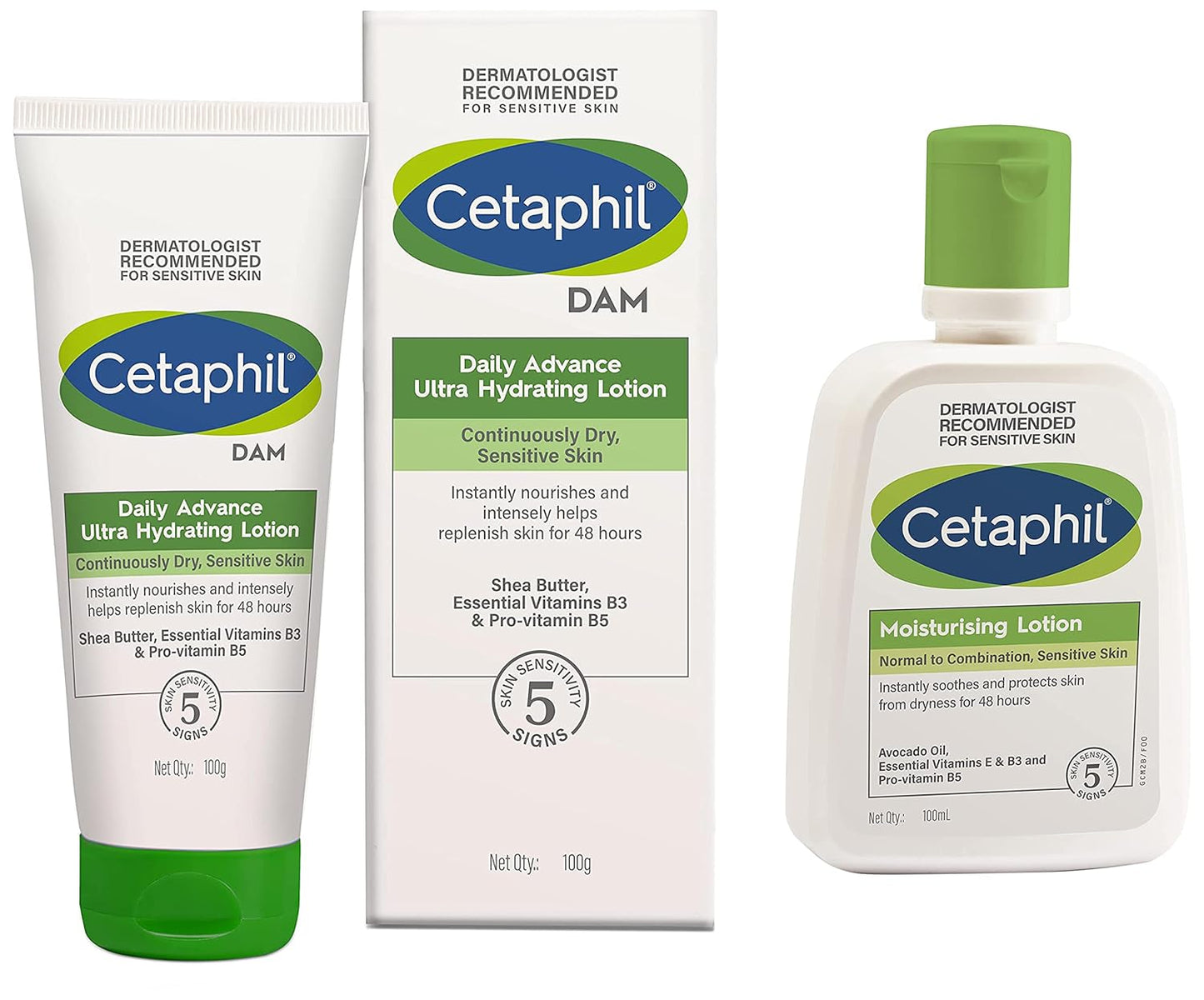 Cetaphil DAM Daily Advance Ultra Hydrating Lotion for Dry, Sensitive Skin| 30 g| Moisturizer with Shea Butter| Non-Greasy, Fragrance-Free| Paraben, Sulphate Free