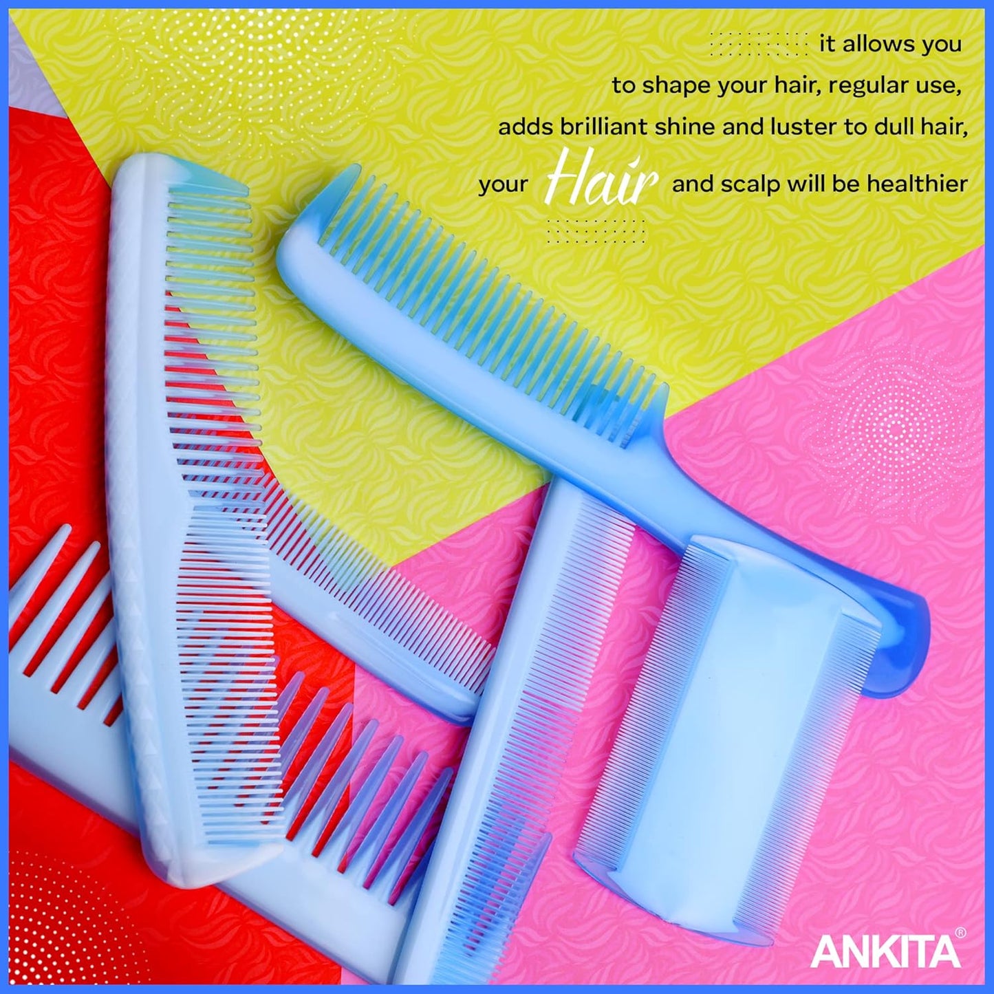 Combo of 6 Pcs Multipurpose Combs (6pc Comb set)