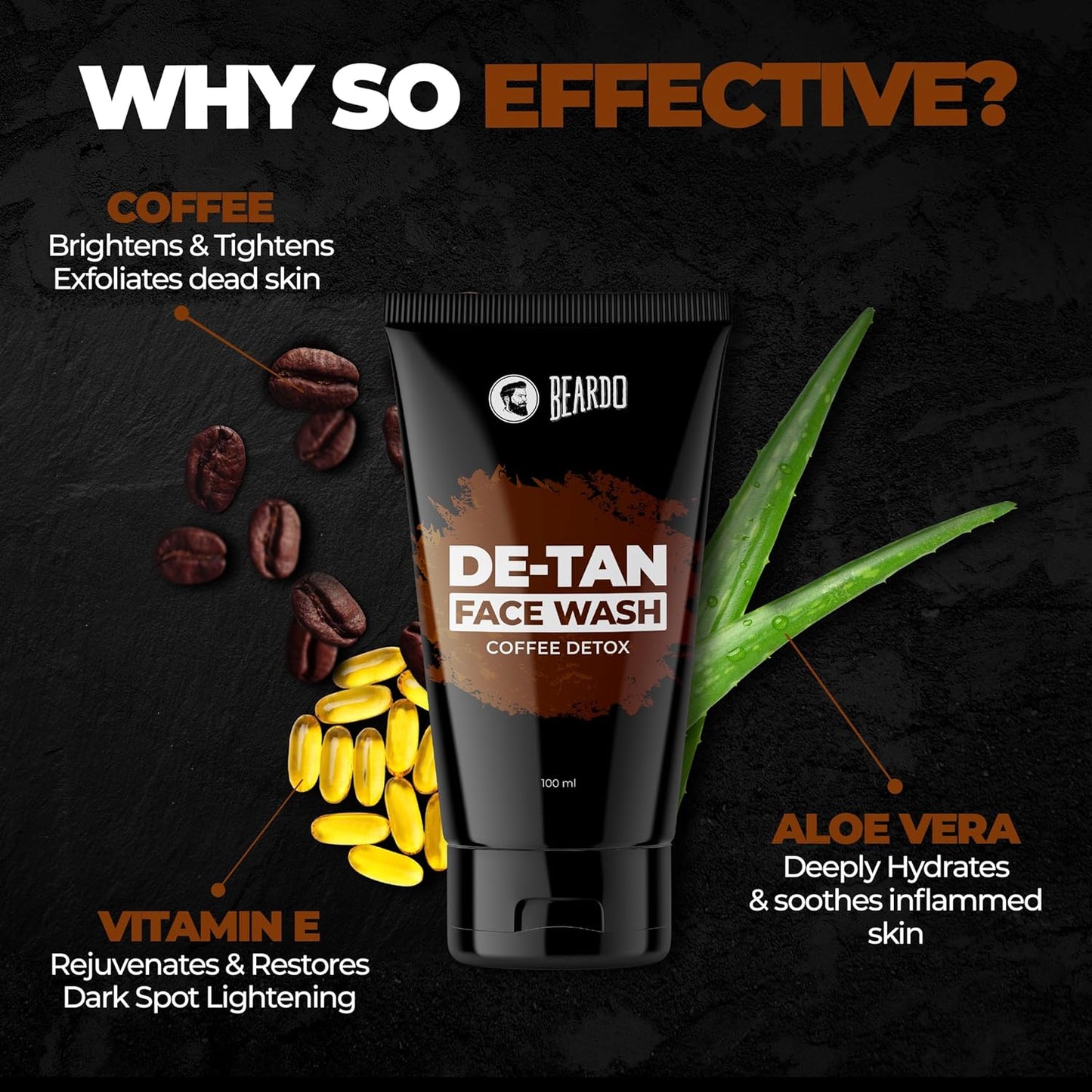 Beardo Detan Combo For Men (Set of 2) | Detan Body Wash & Detan Face Wash with Powerful Coffee Extract for Tan Removal | Hydrates & Exfoliates Men's Skin for Oil Control