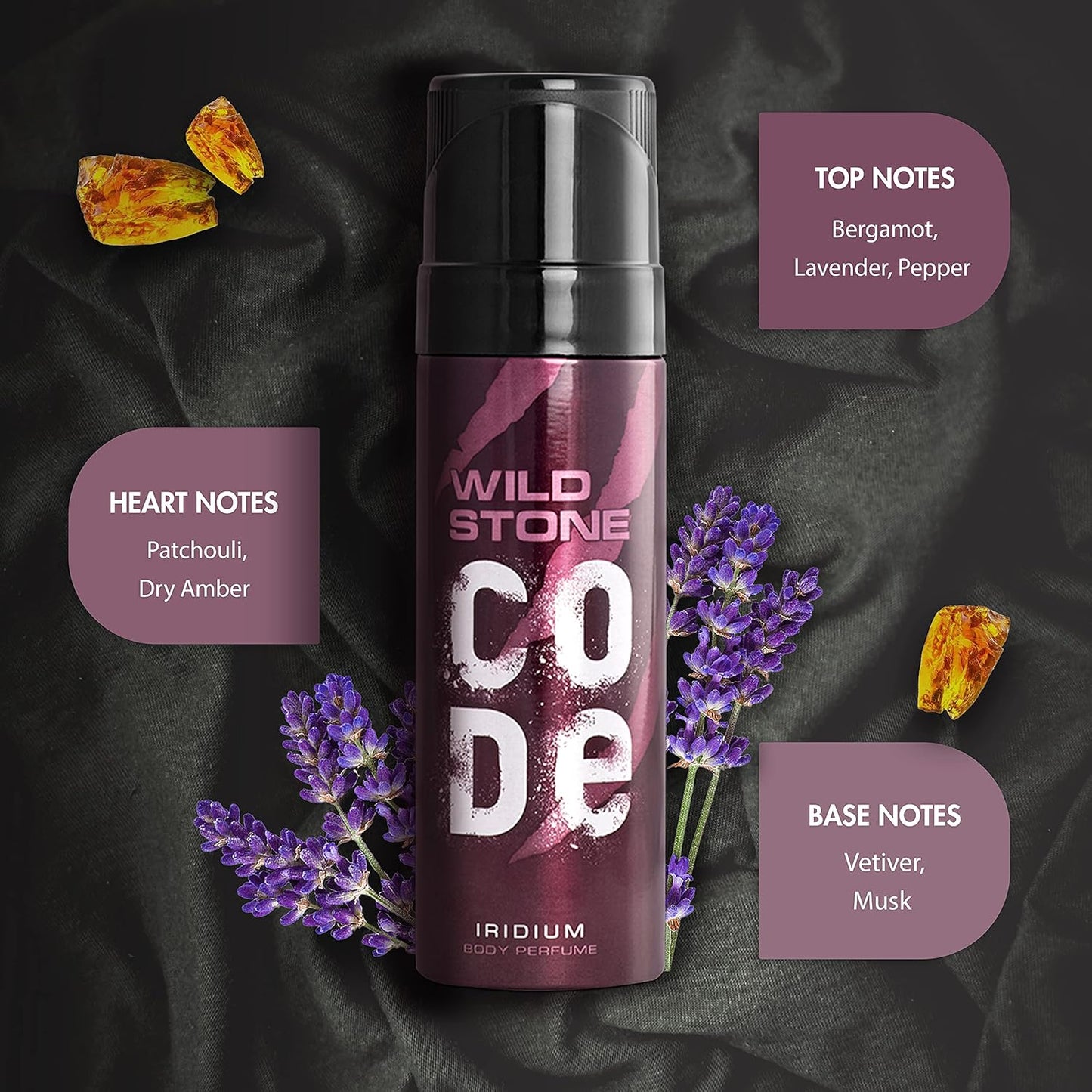 WILD STONE CODE Titanium Long Lasting No Gas Body Perfume For Men, 150Ml, Spray