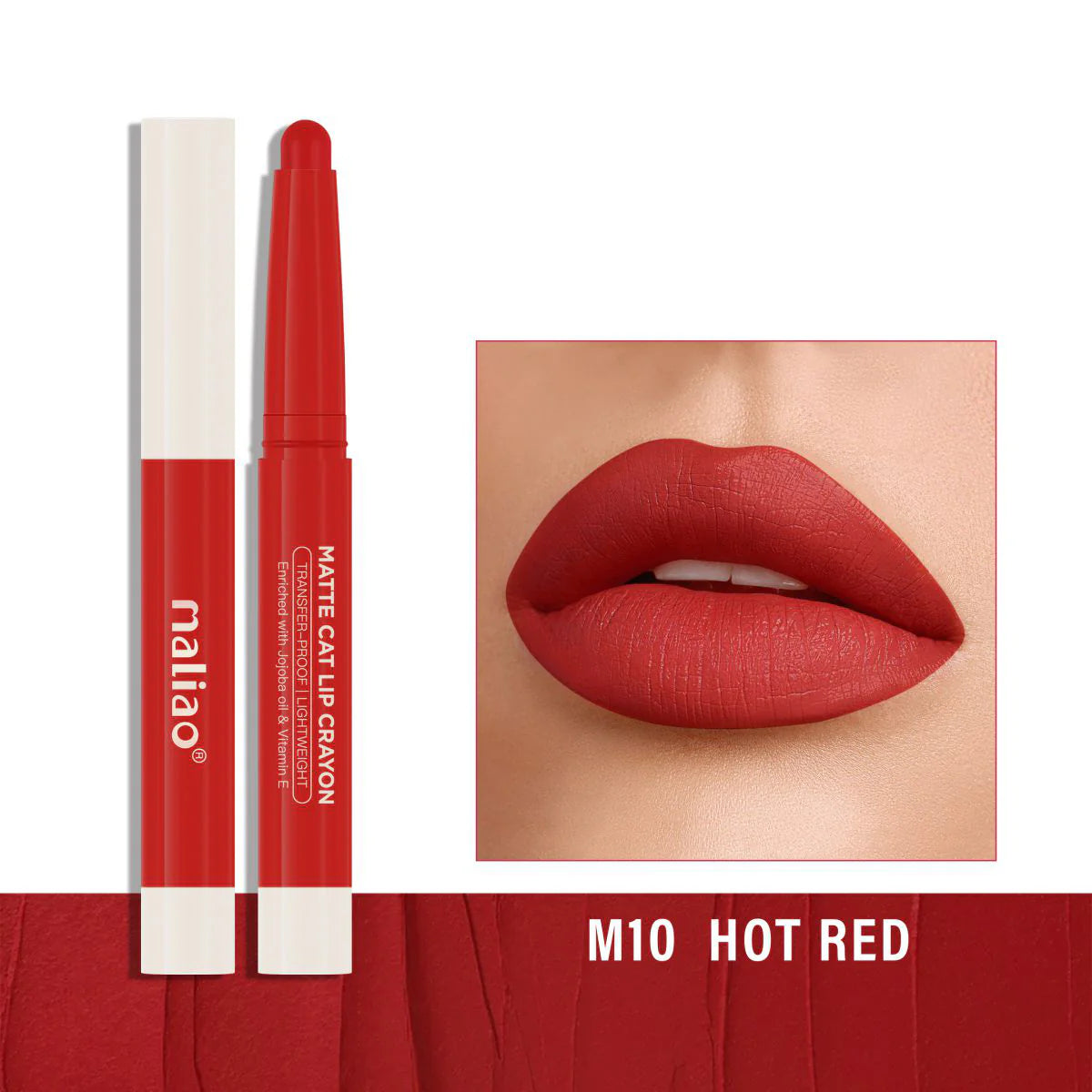 Maliao Matte Cat Lip Crayon - Transfer-Proof & Lightweight Long-Lasting Color