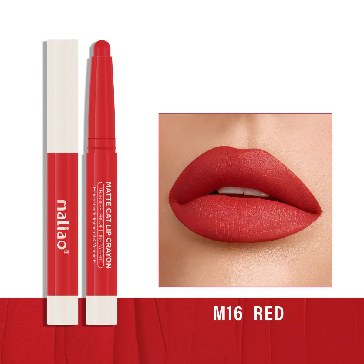 Maliao Matte Cat Lip Crayon - Transfer-Proof & Lightweight Long-Lasting Color