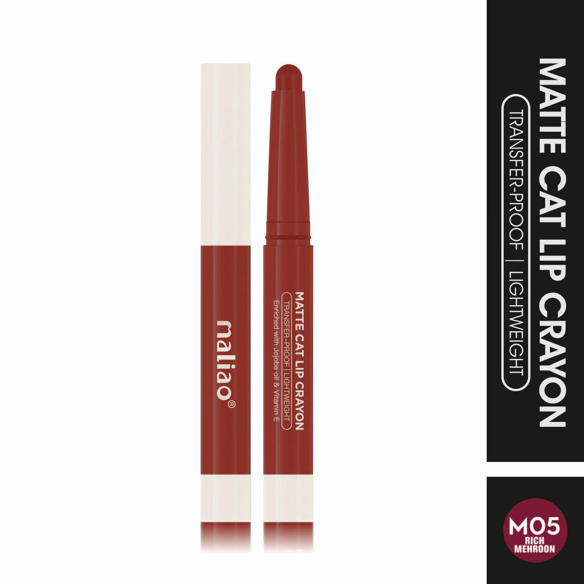 Maliao Matte Cat Lip Crayon - Transfer-Proof & Lightweight Long-Lasting Color
