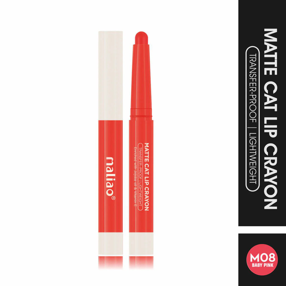 Maliao Matte Cat Lip Crayon - Transfer-Proof & Lightweight Long-Lasting Color