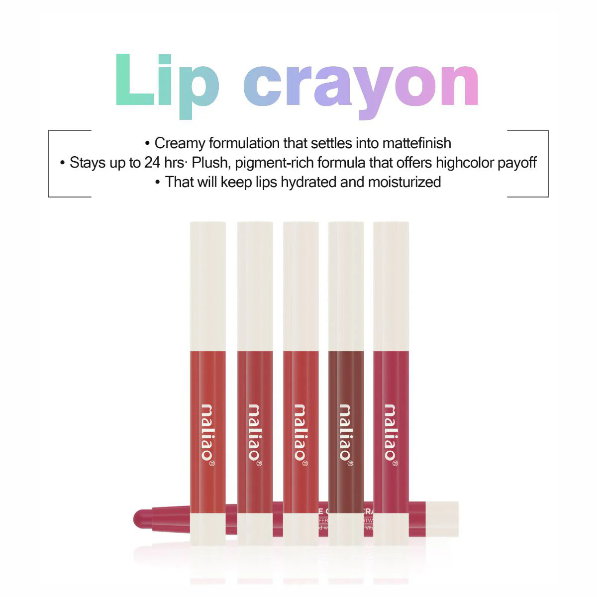 Maliao Matte Cat Lip Crayon - Transfer-Proof & Lightweight Long-Lasting Color