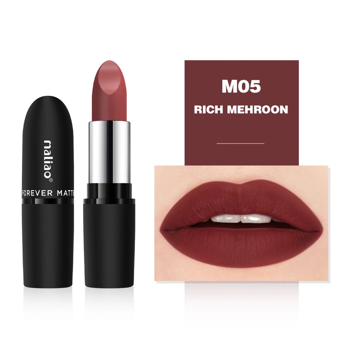 Maliao Forever Matte Lipstick - Long-Lasting Waterproof Elegance