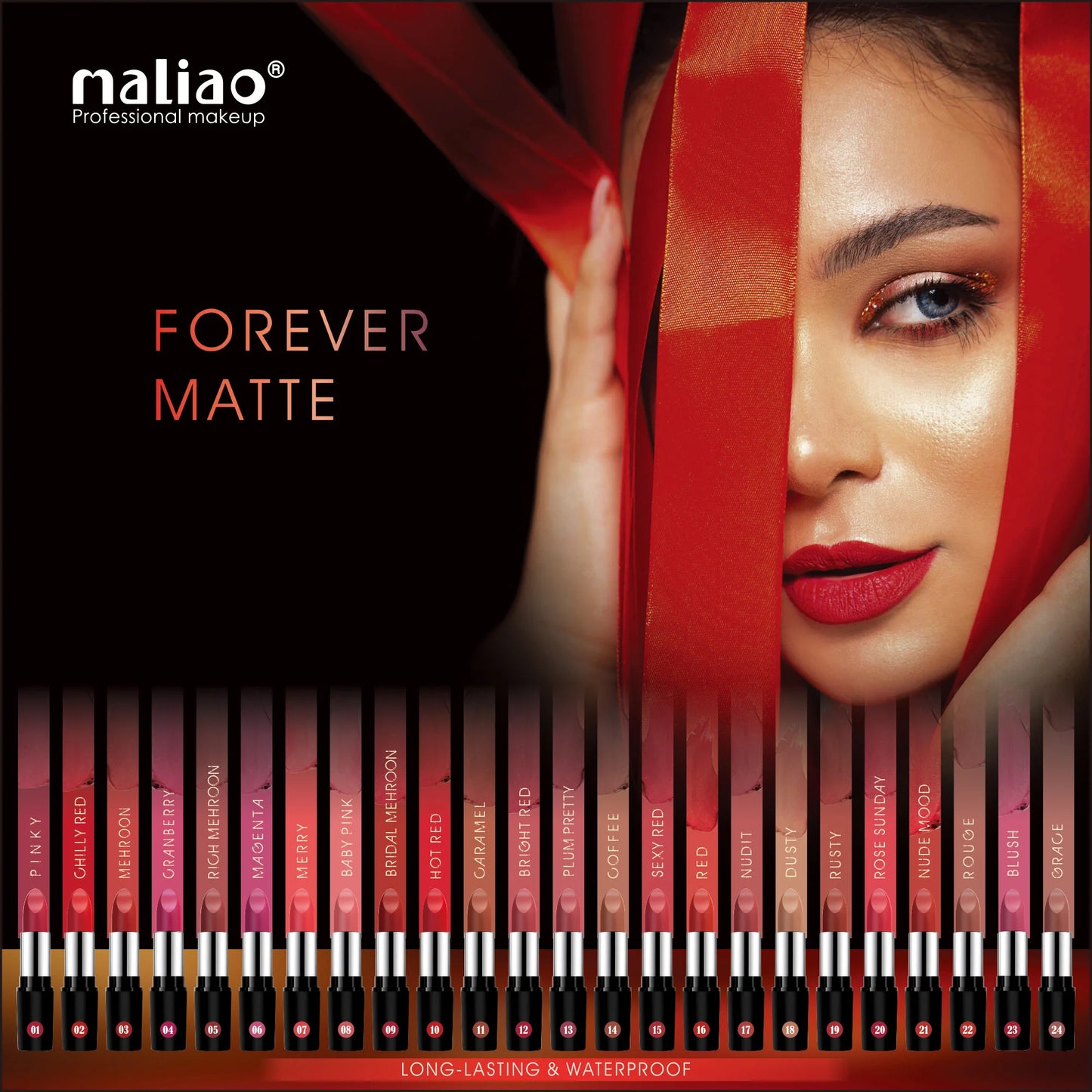 Maliao Forever Matte Lipstick - Long-Lasting Waterproof Elegance