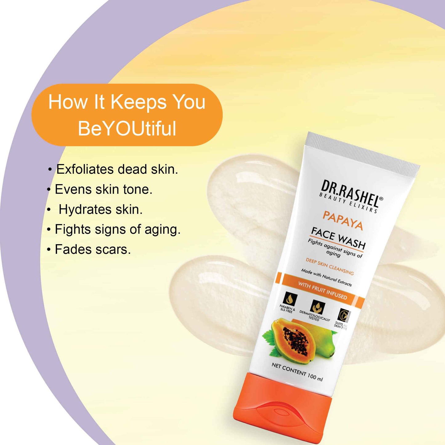 Dr.Rashel Papaya Face Wash - 100 Ml