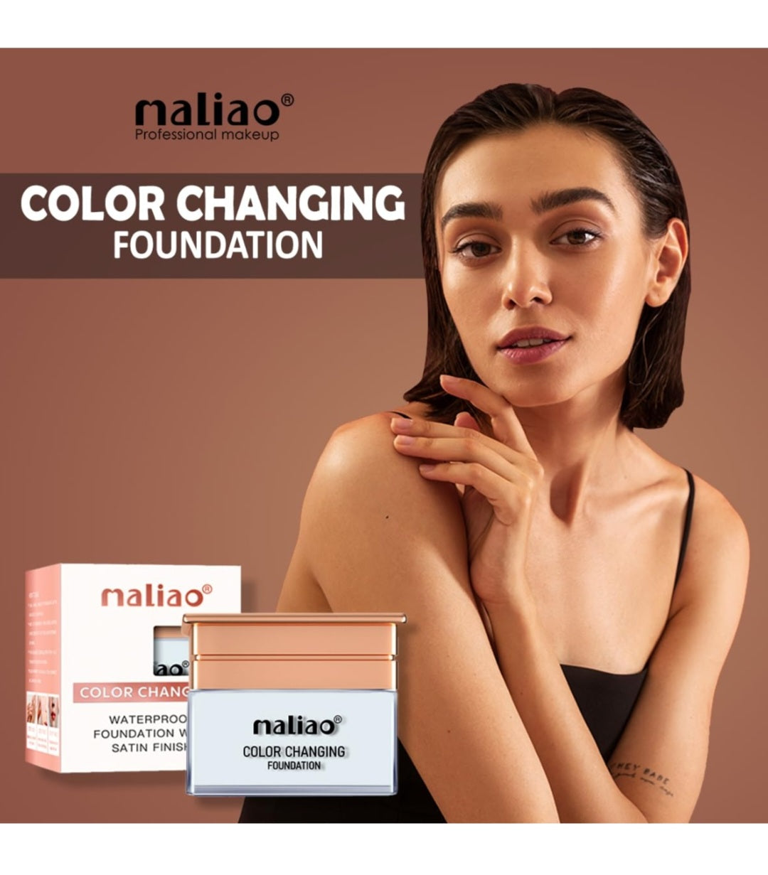 Malio Colour Changing Foundation/Flawless Coverage/Skin tone Adaptation/Lightweight Long-lasting/Hydrating Formula/ 30g