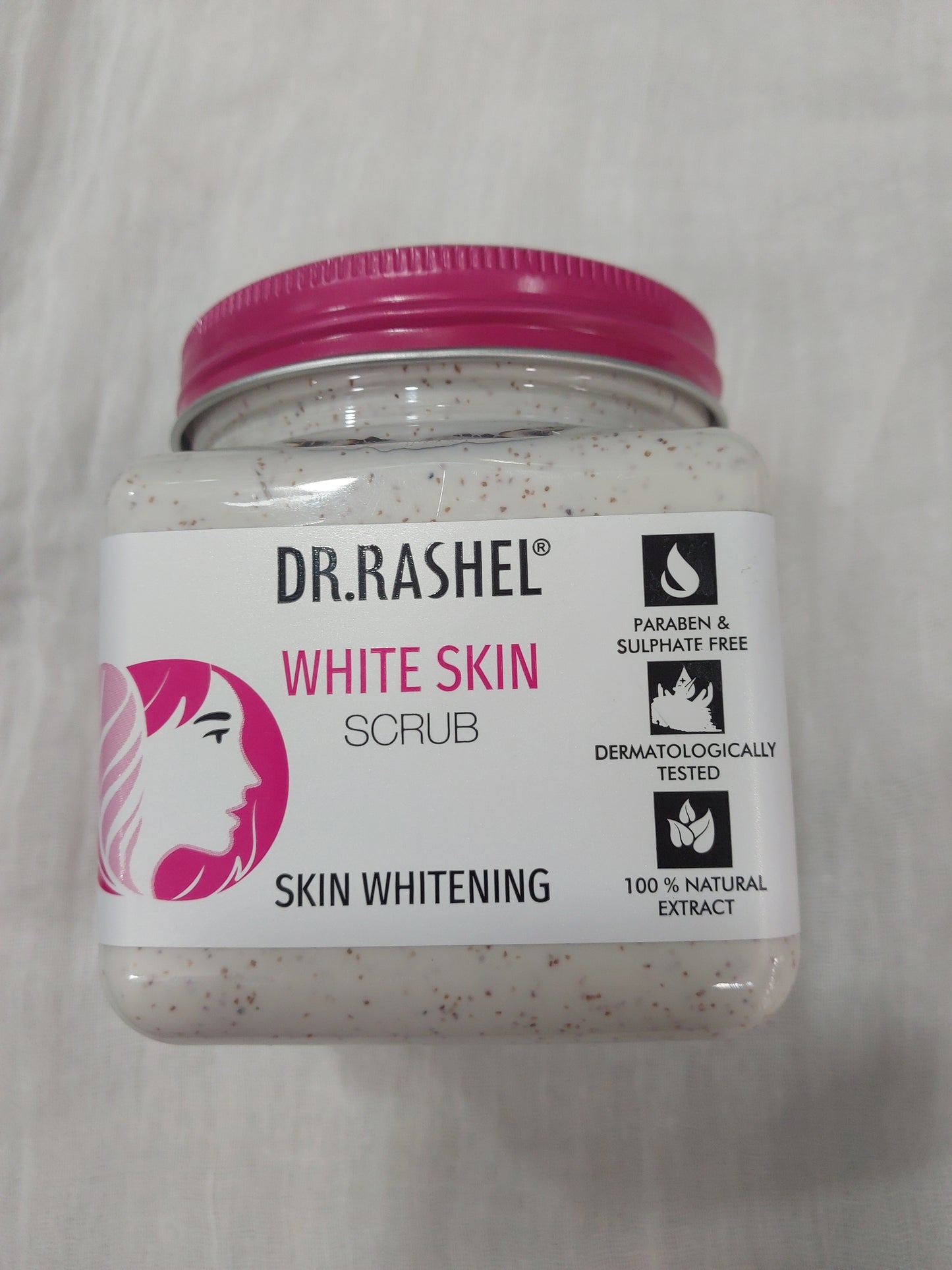 DR.RASHEL scrubs/ Fruit scrub/ DE-Tan scrub/ UBTAN scrub/ CHARCOAL Scrub/ APRICOT scrub/ RICE WATER scrub/MULTANI MITTI scrub/ PERAL scrub/ KOREAN GLASS SKIN scrub